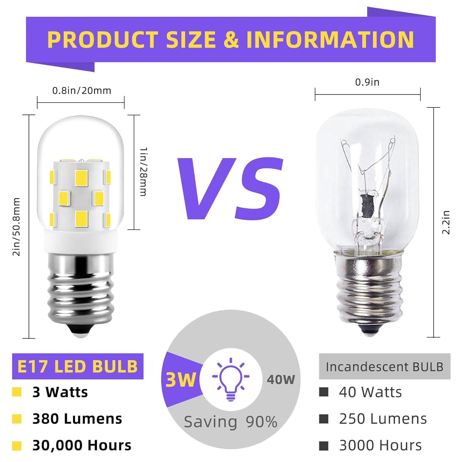 AMI PARTS 8206232A Bulb 40w 125v Microwave Oven Light Replacement Part for Whirlpool Kenmore Maytag Microwave (2pc)
