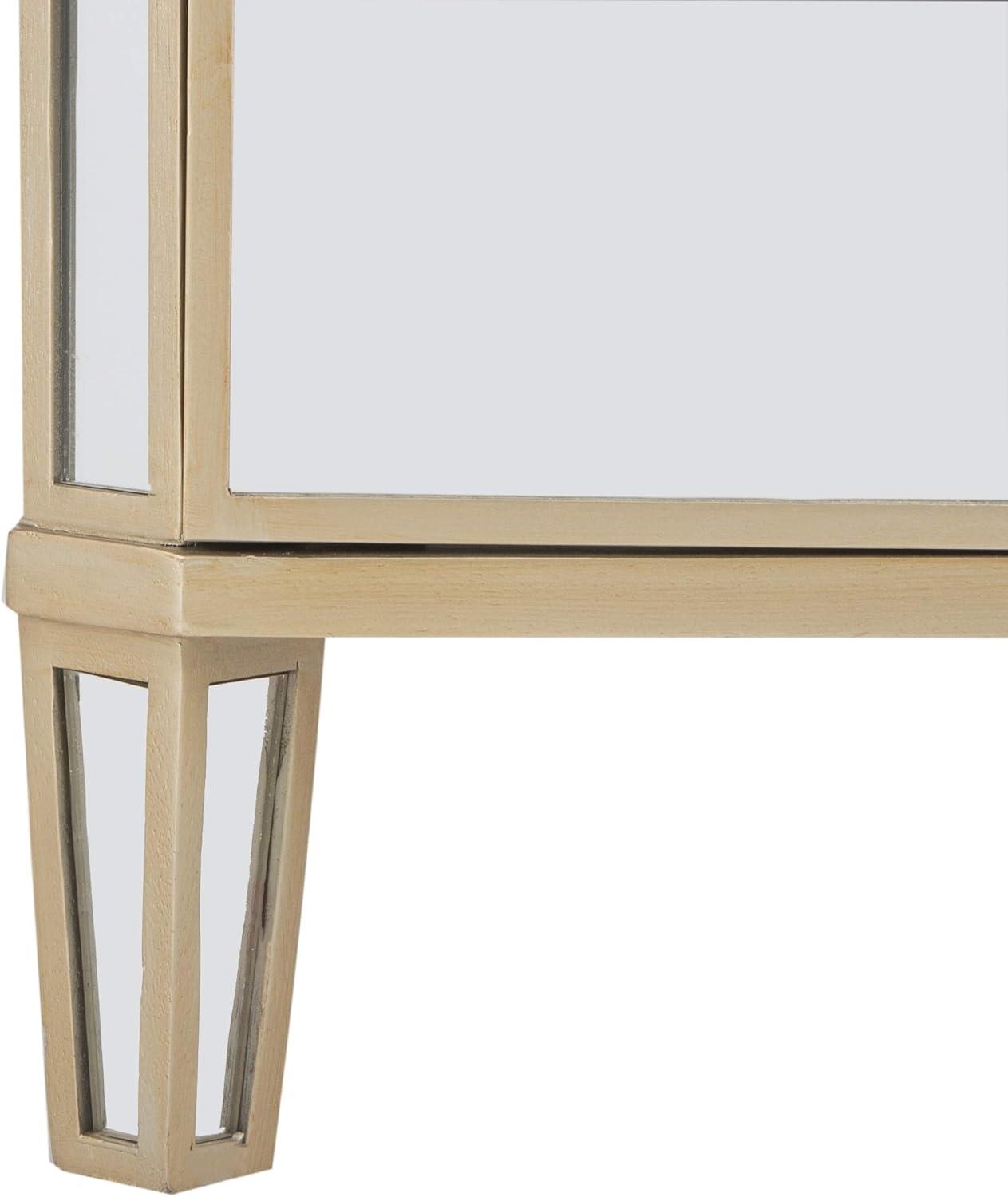 Transitional 3-Drawer Mirrored Nightstand in Transparent Finish