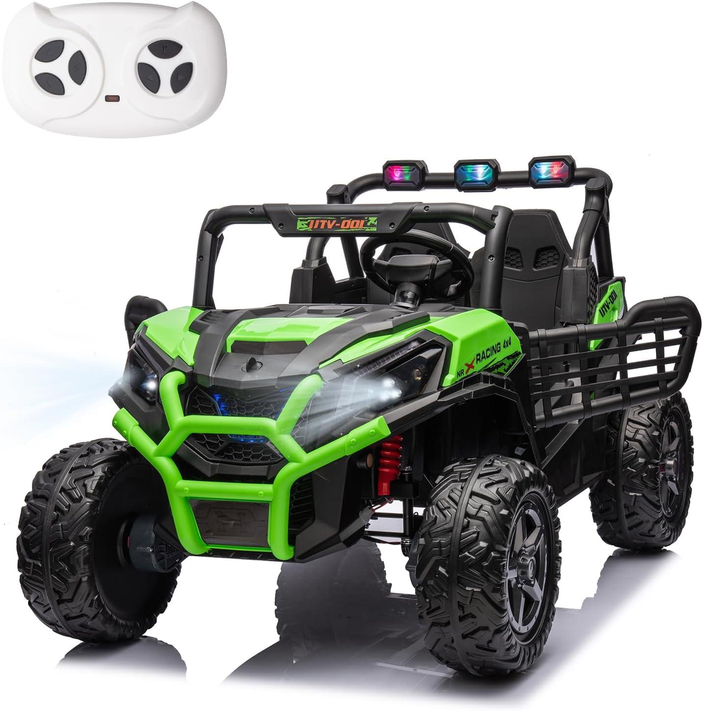 Green 24V 4WD Off-Road Ride-On UTV with Remote Control