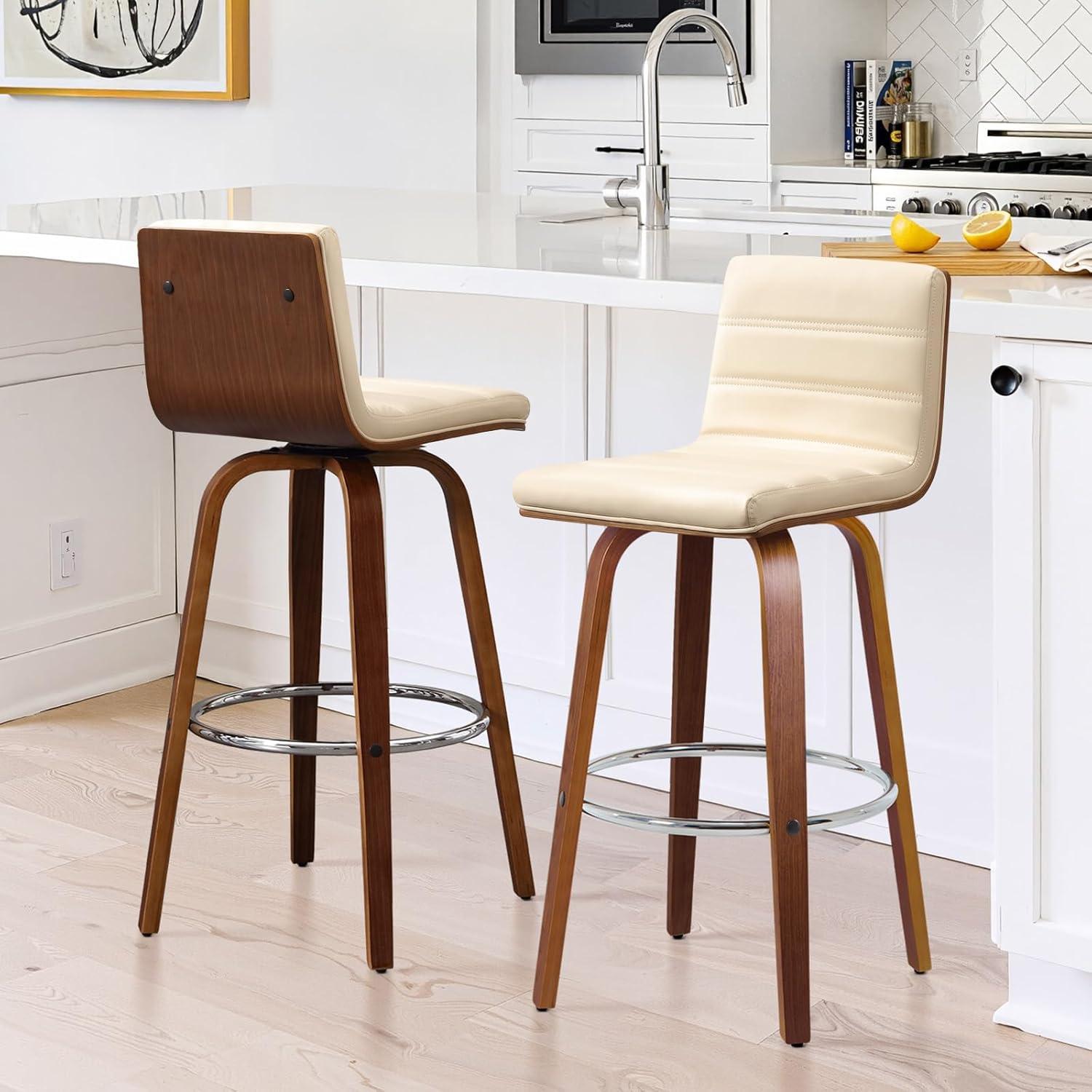 Corrigan Studio® Upholstered Swivel Stool (Set of 2)
