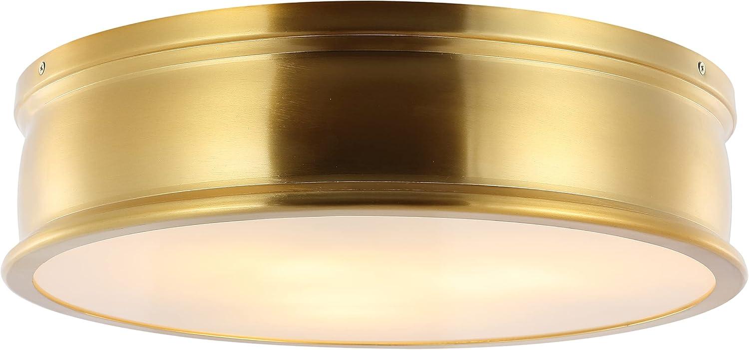 Adria 3 Light 16.5" Flush Mount - Brass Gold - Safavieh.