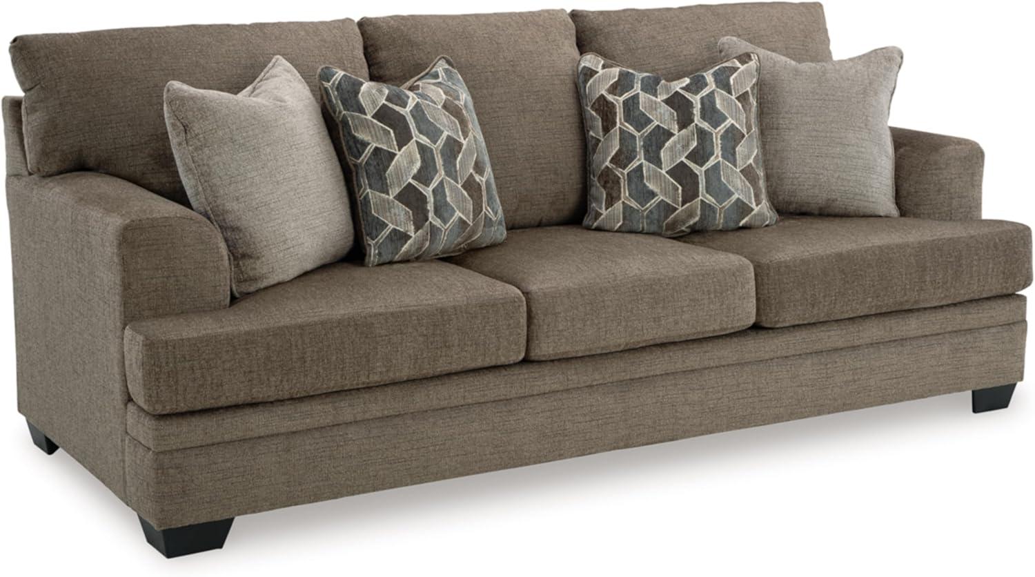 Nutmeg Greige Fabric Queen Sleeper Sofa with Metal Legs