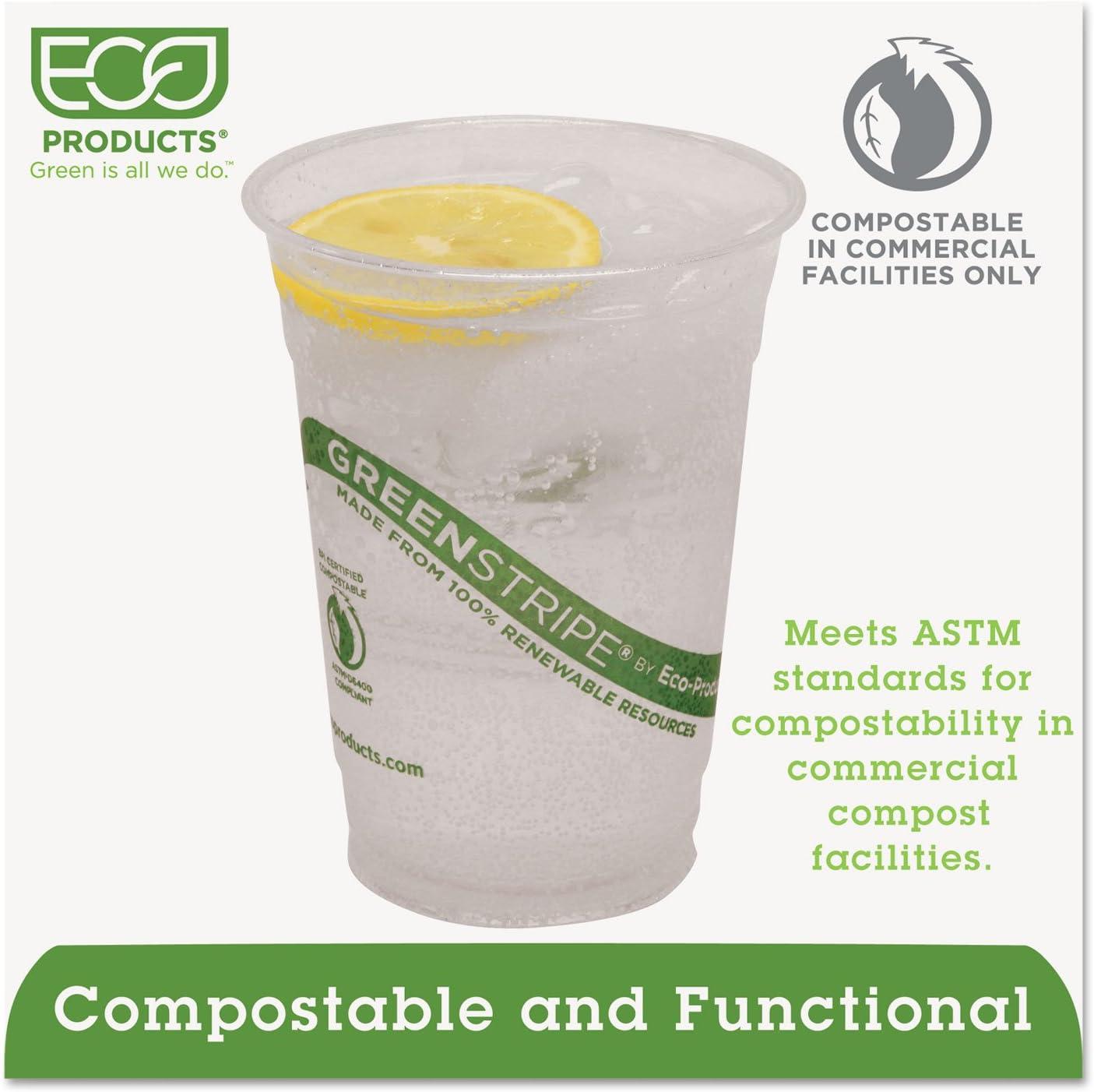 GreenStripe Clear 16 oz. Compostable Cold Cups