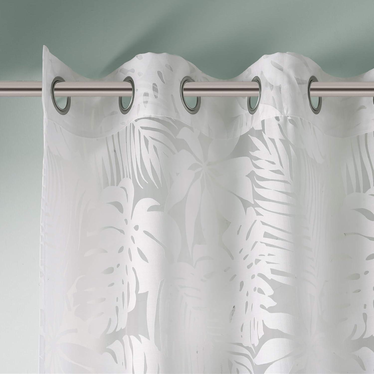 Madison Park Leilani Palm Leaf Burnout Single Window Sheer