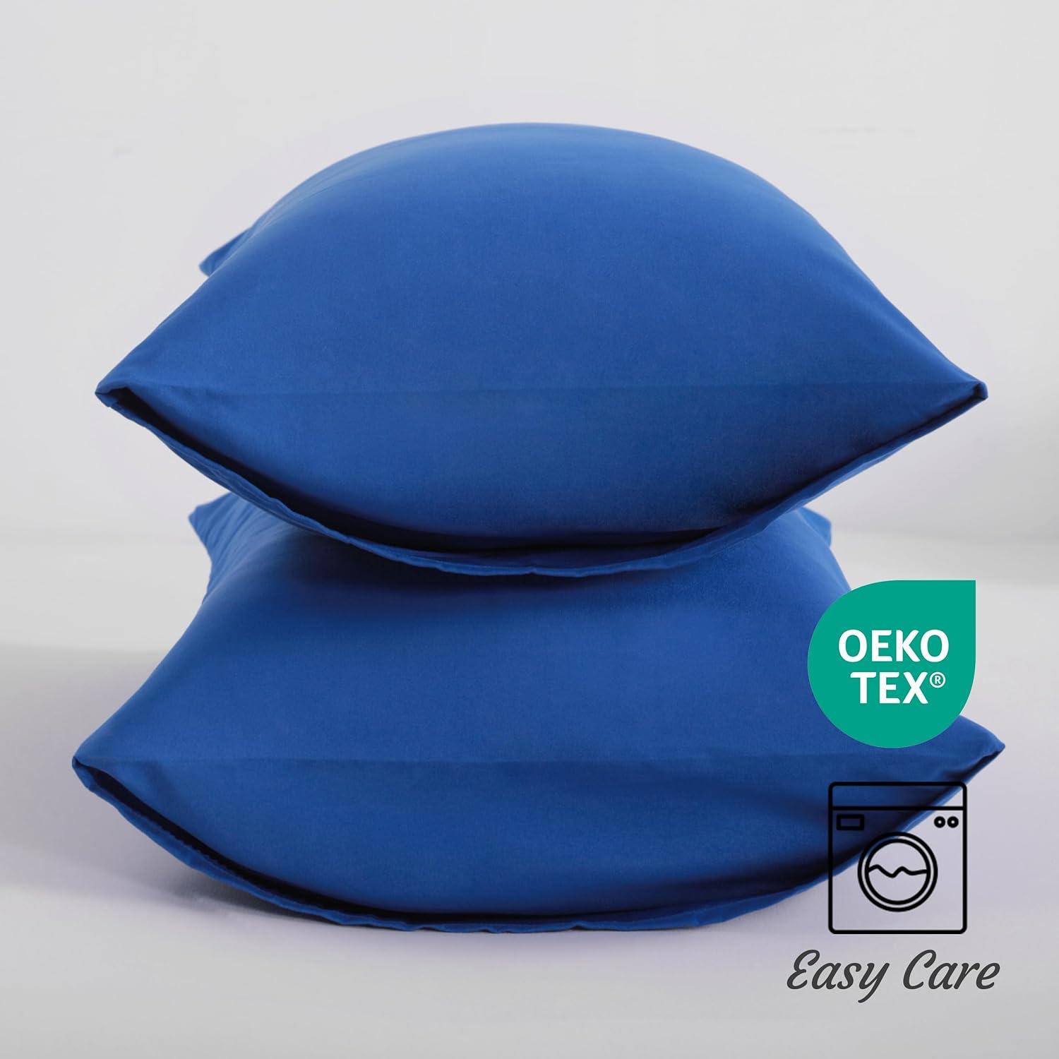 2 Pack Brushed Microfiber Body Pillowcases, Super Soft Body Pillow Cover with Envelope Closure, 20x54 Inches, Royal Blue - NTBAY