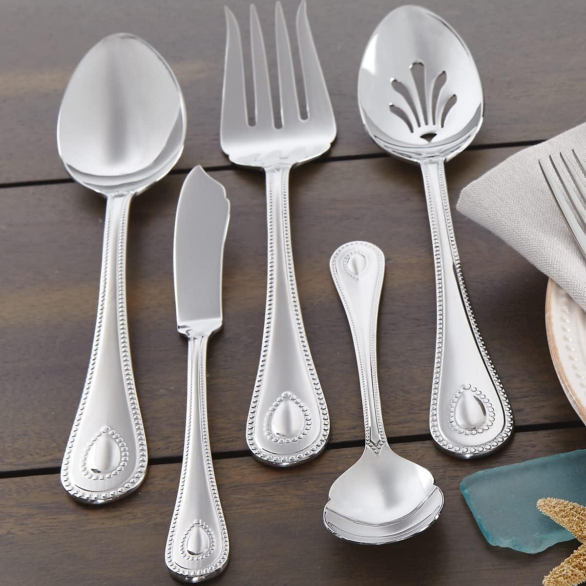 Lenox 65-Piece French Perle Flatware Set, Silver - 829739