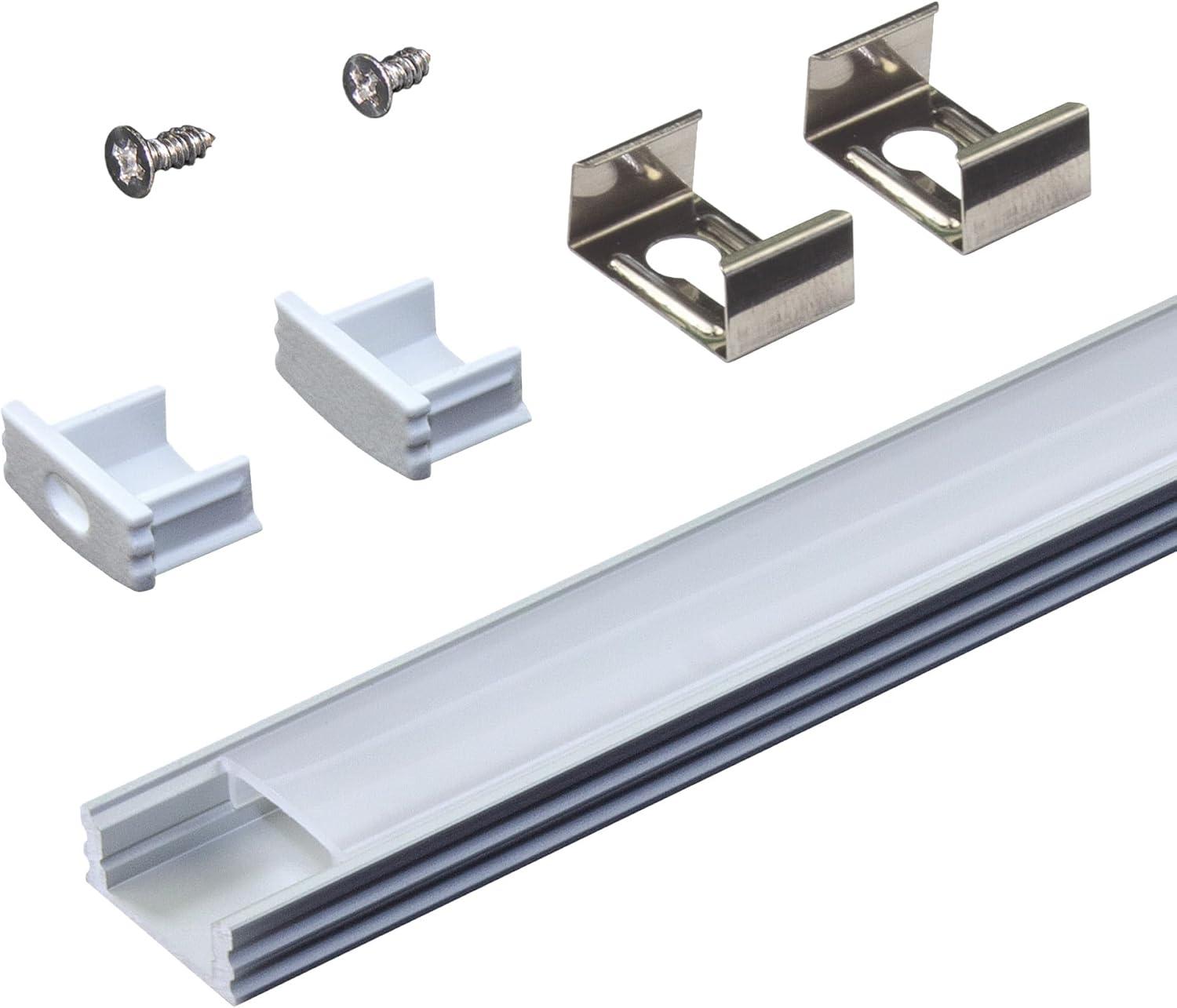 LED Tape Light Mounting Channel, Surface Mount, Silver