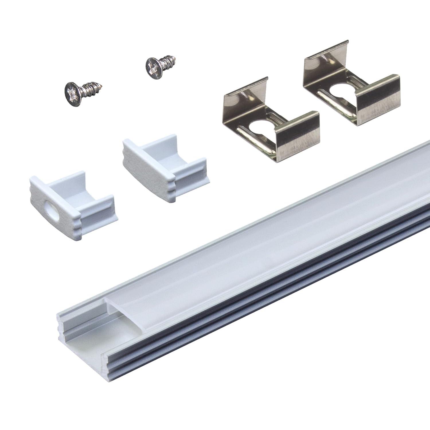LED Tape Light Mounting Channel, Surface Mount, Silver