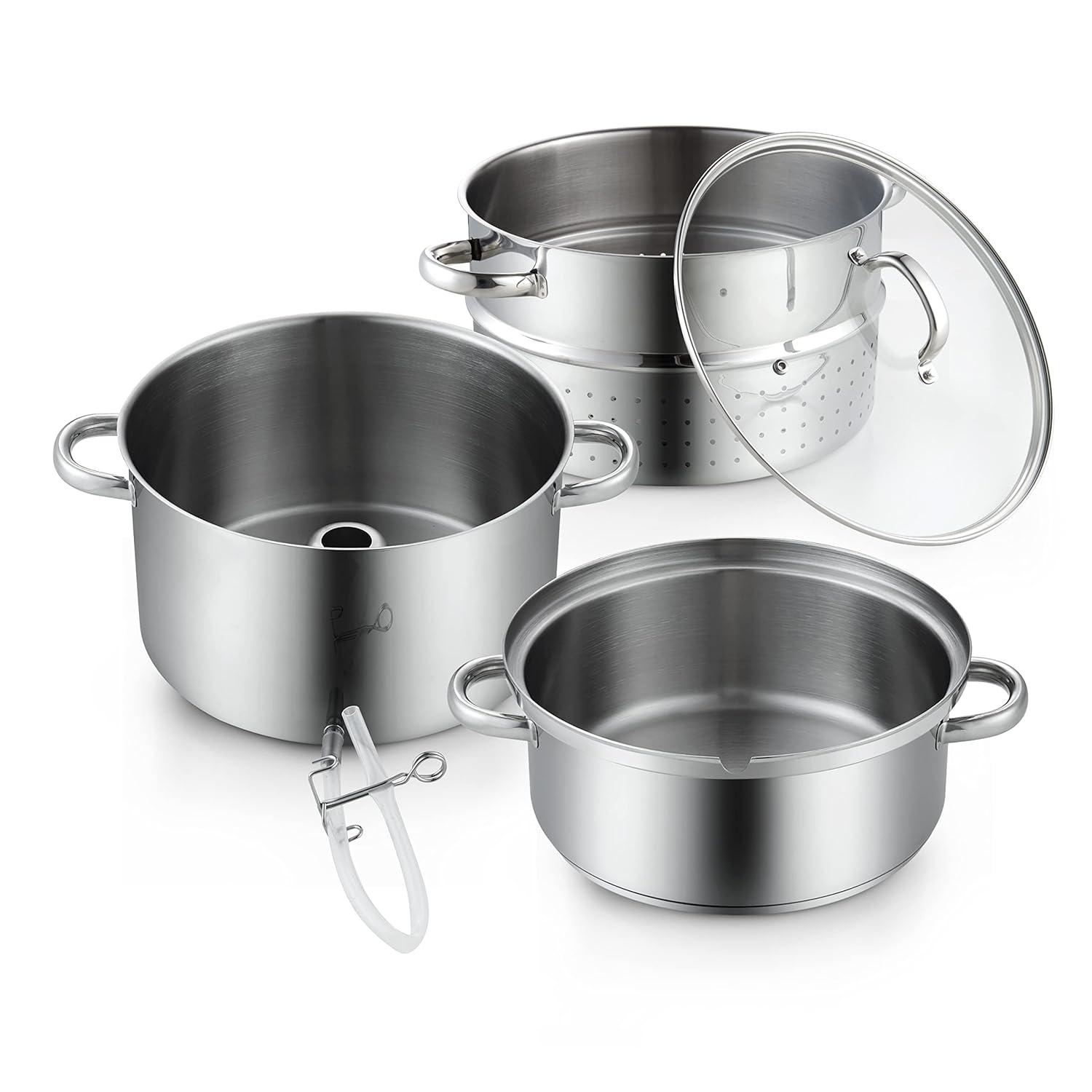 Cooks Standard Cooks Standard Canning Juice Steamer Extractor Fruit Vegetables, 11-Quart Stainless Steel Multipots