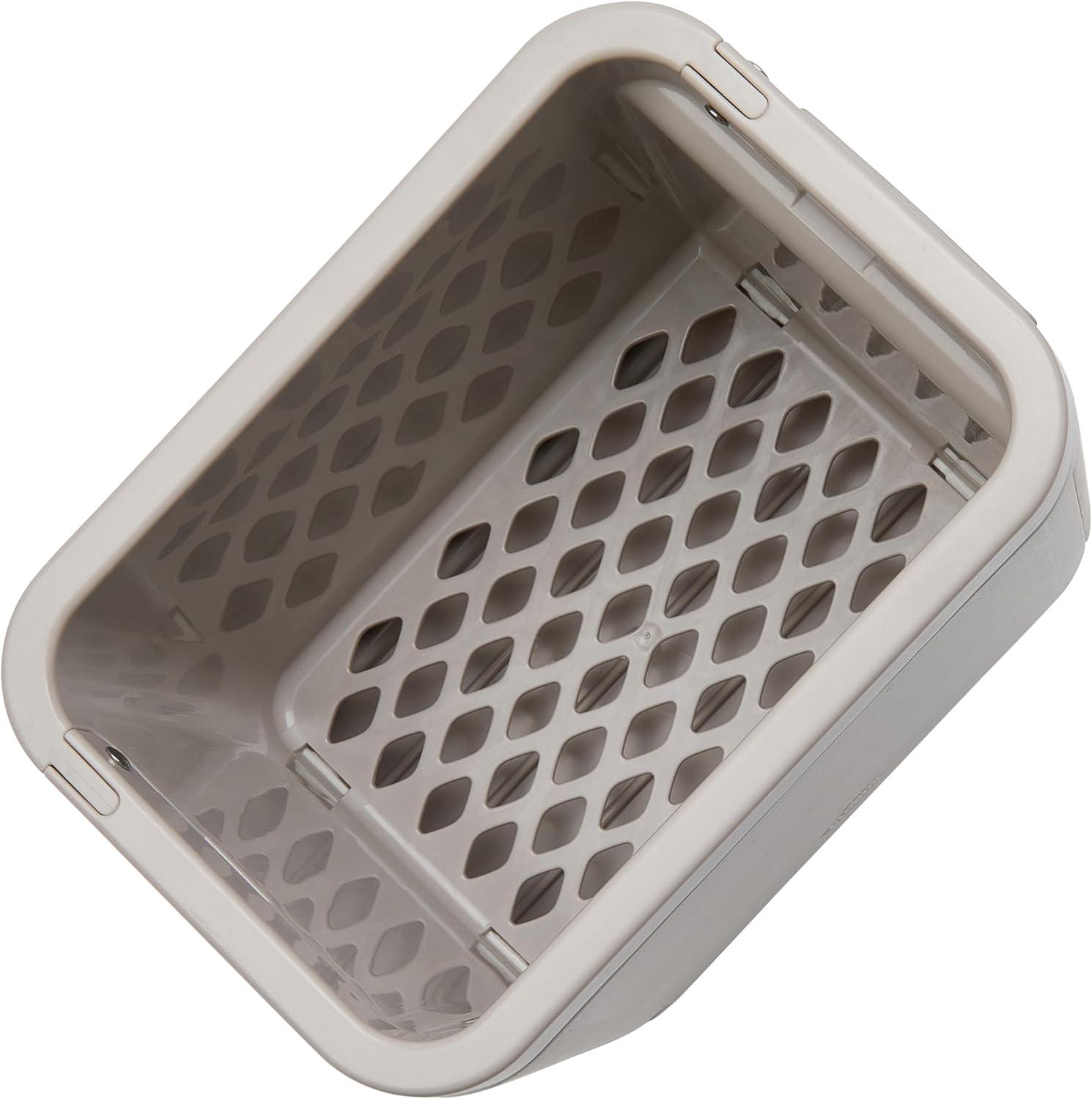 Clorox KeptClean Kitchen Sink Organizer – Space-Saving Organization of Dish Soap, Scrub Brushes, and Dish Towels, Fold-Down Shelf for Sponges and Jewelry, Drainage Tray – Steel