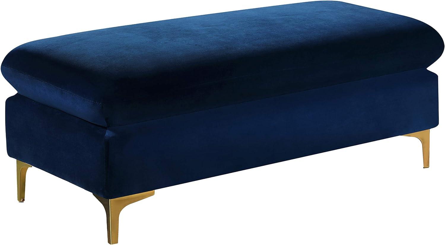 Meridian Furniture Naomi Navy Velvet Ottoman