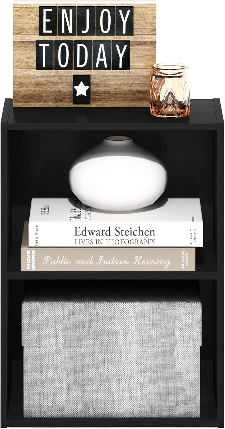 Furinno Luder 2-Tier Open Shelf Bookcase, Blackwood