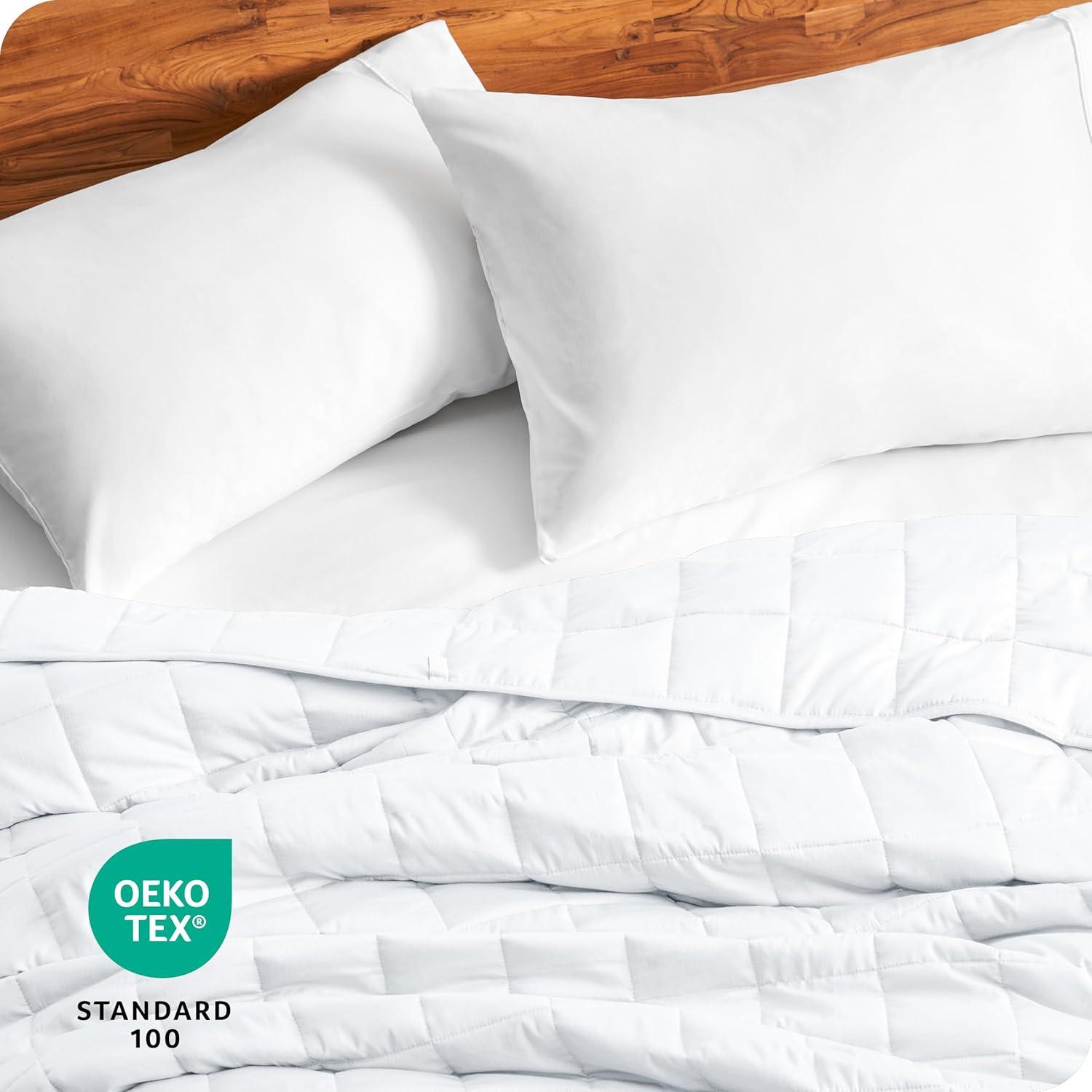 12 lb 48" x 72" Weighted Blanket Cotton White by Bare Home