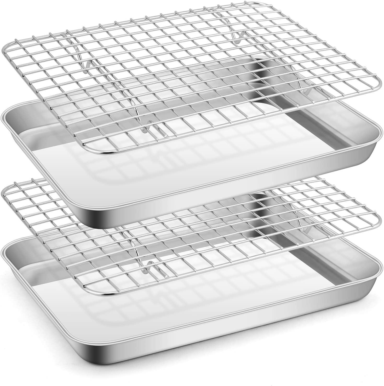 Stainless Steel Nonstick Sheet Pan Set with Racks, 12 x 10 Inches