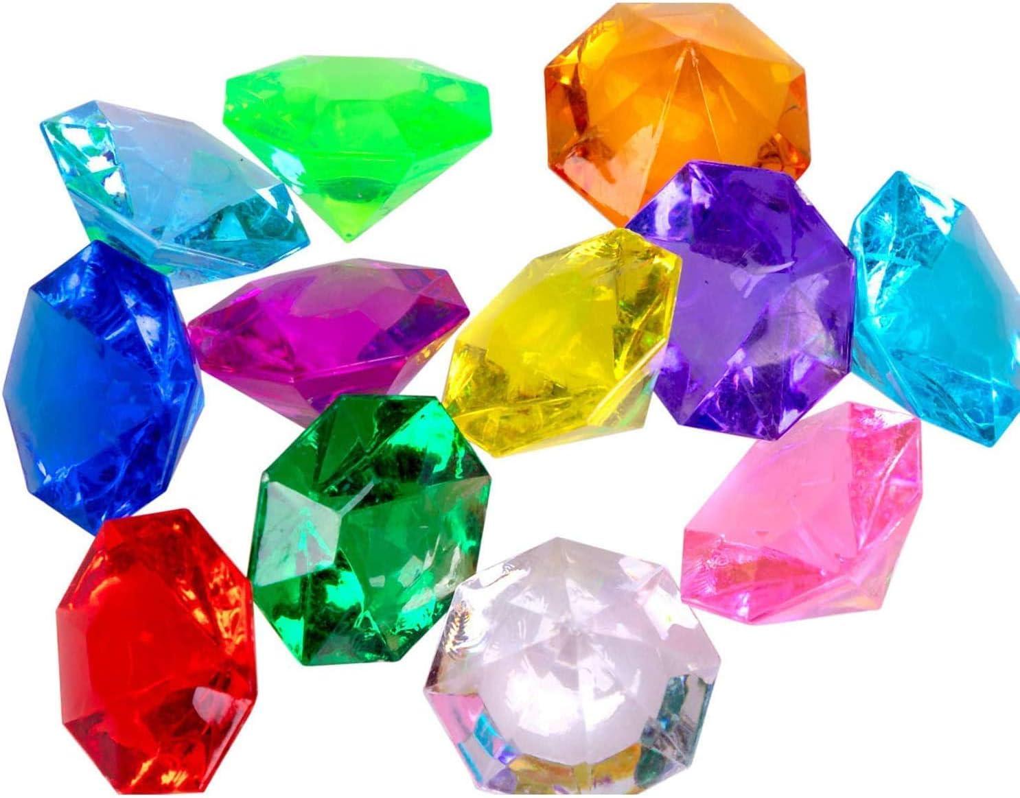 Multicolor Acrylic Diamond Gems for Table Scatter and Decor, 36 Pieces