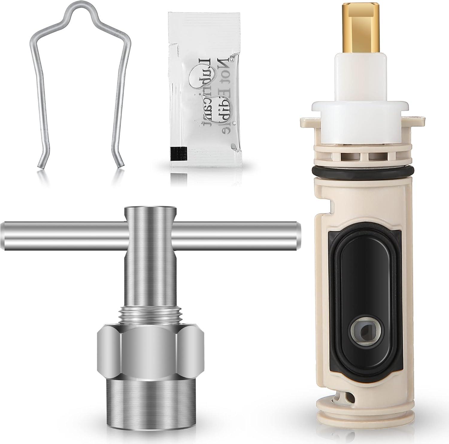 1222 Replacement Cartridge with Moen 104421 Cartridge Puller Removal Tool Retainer Clip Compatible with Moen One-Hanlde Posi Temp 1222B Shower Bathtub Faucet (1222 cartridge +104421 cartridge puller)