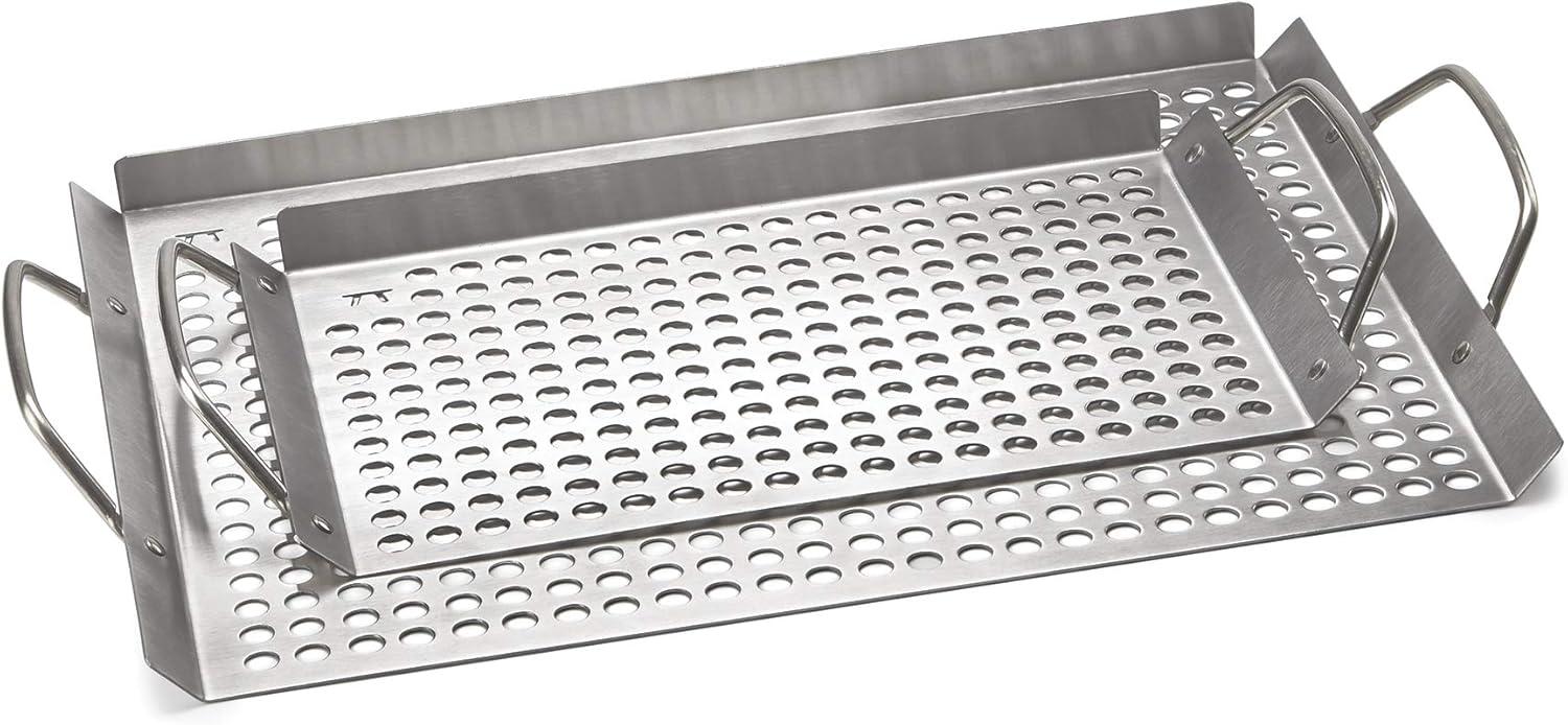 Outset Stainless Steel Grill Topper Grid, Set of 2, 11 x 7-inch