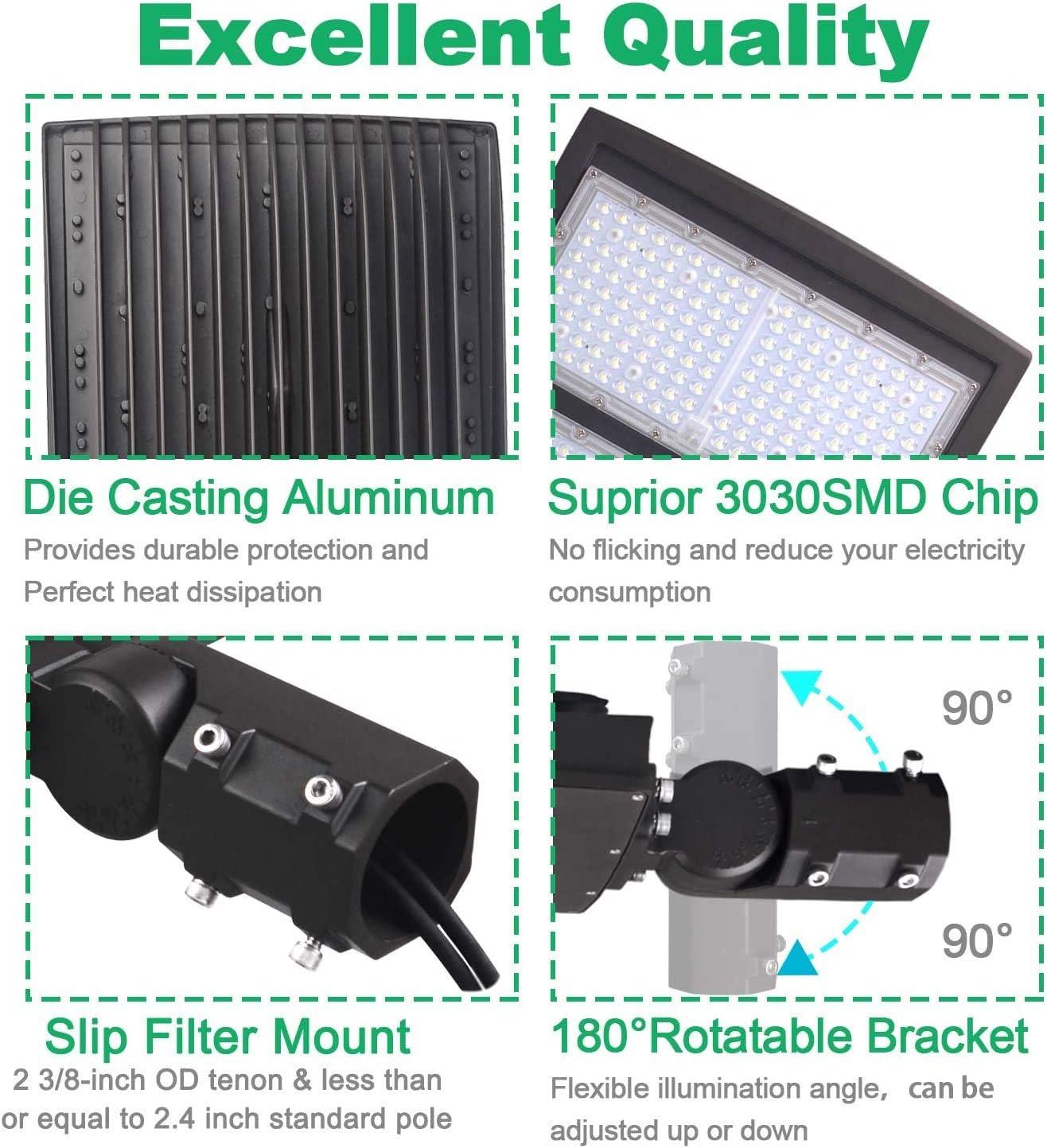 300W Black LED Outdoor Path Light with Slip Fitter Mount