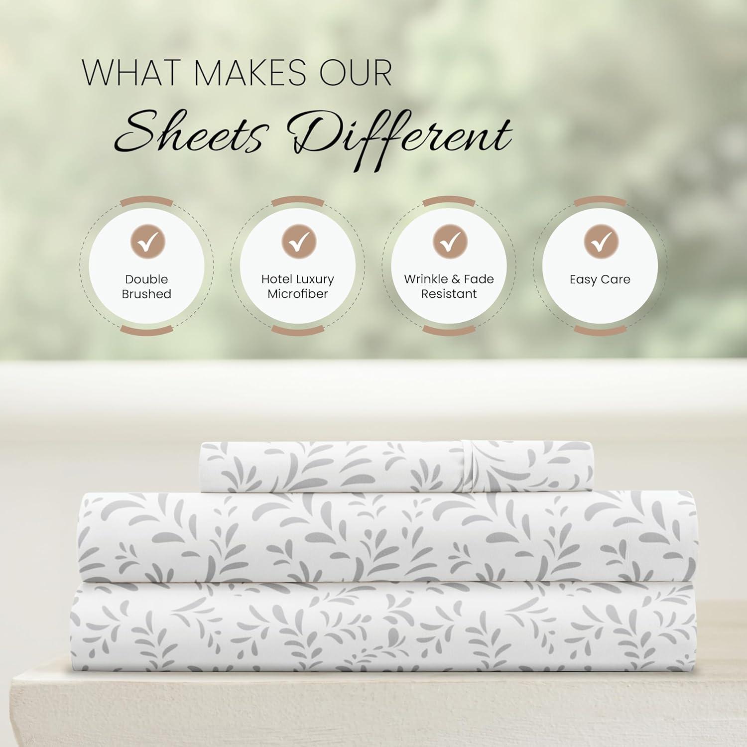 Simply Soft™ Burst of Vines Pattern Microfiber Sheet Set