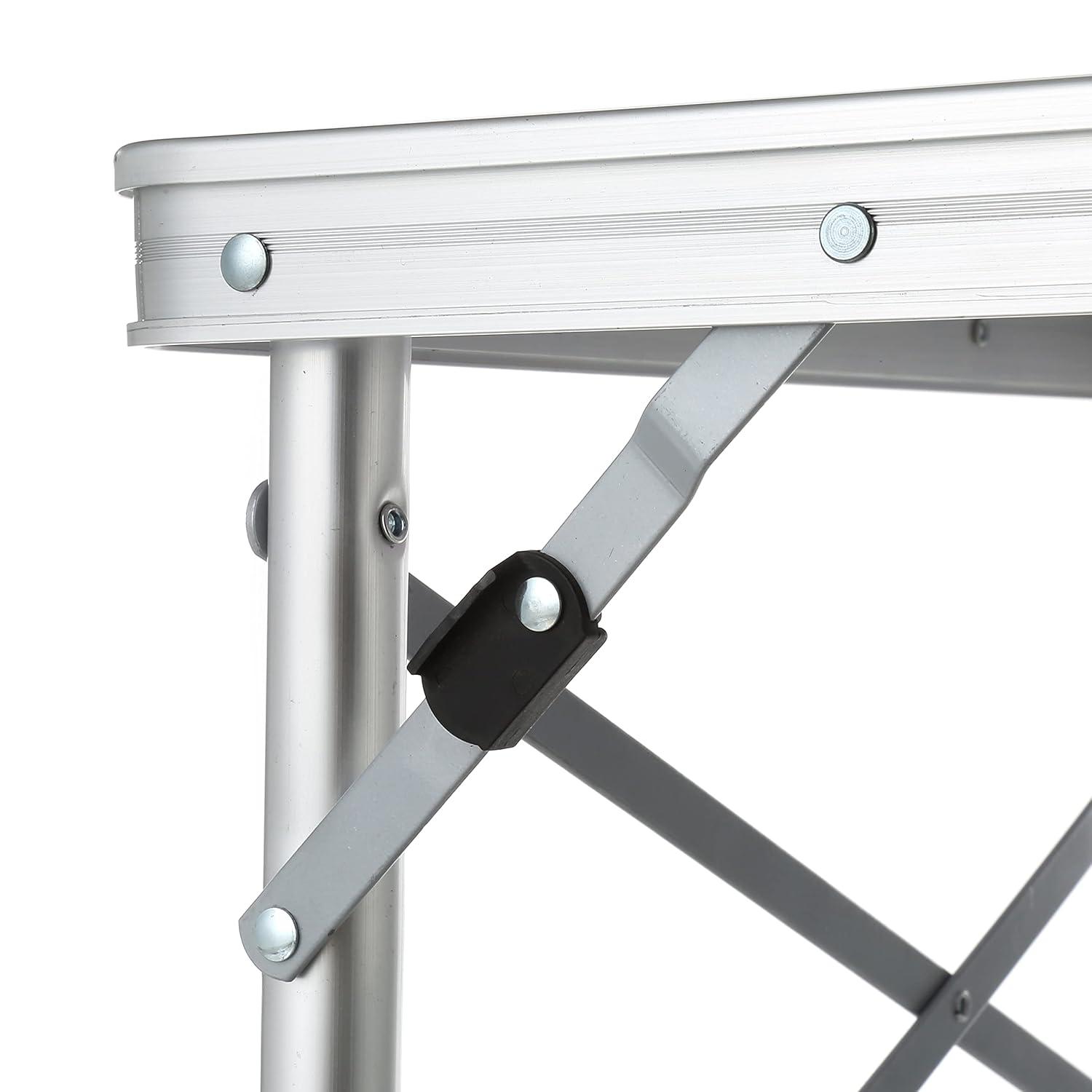 White Oak Aluminum Frame Folding Camping Table with Carrying Case