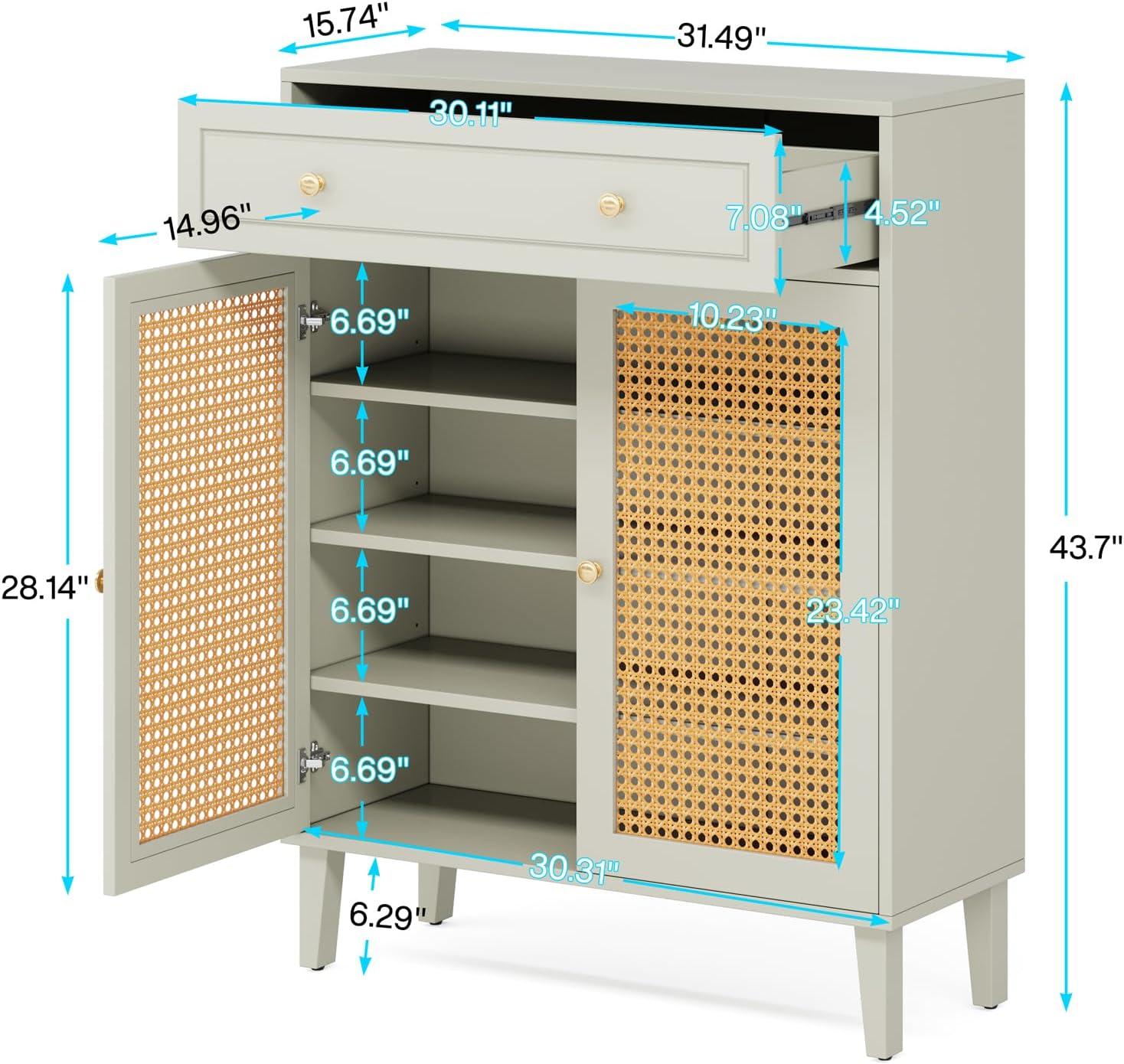 Tribesigns Modern Shoe Cabinet with Doors and Drawer