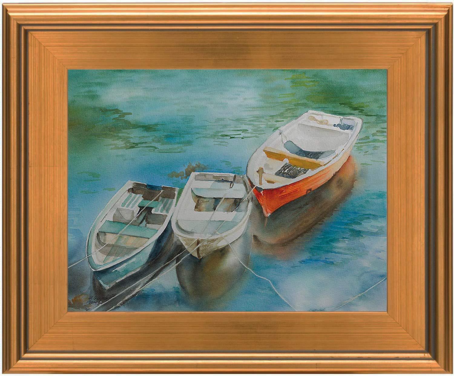 Creative Mark Plein Air Wooden Picture Frame - 5X7 Gold - Professional Single Frame for Art Panels, Stretched Canvas, Pictures and More, glass and backing not included