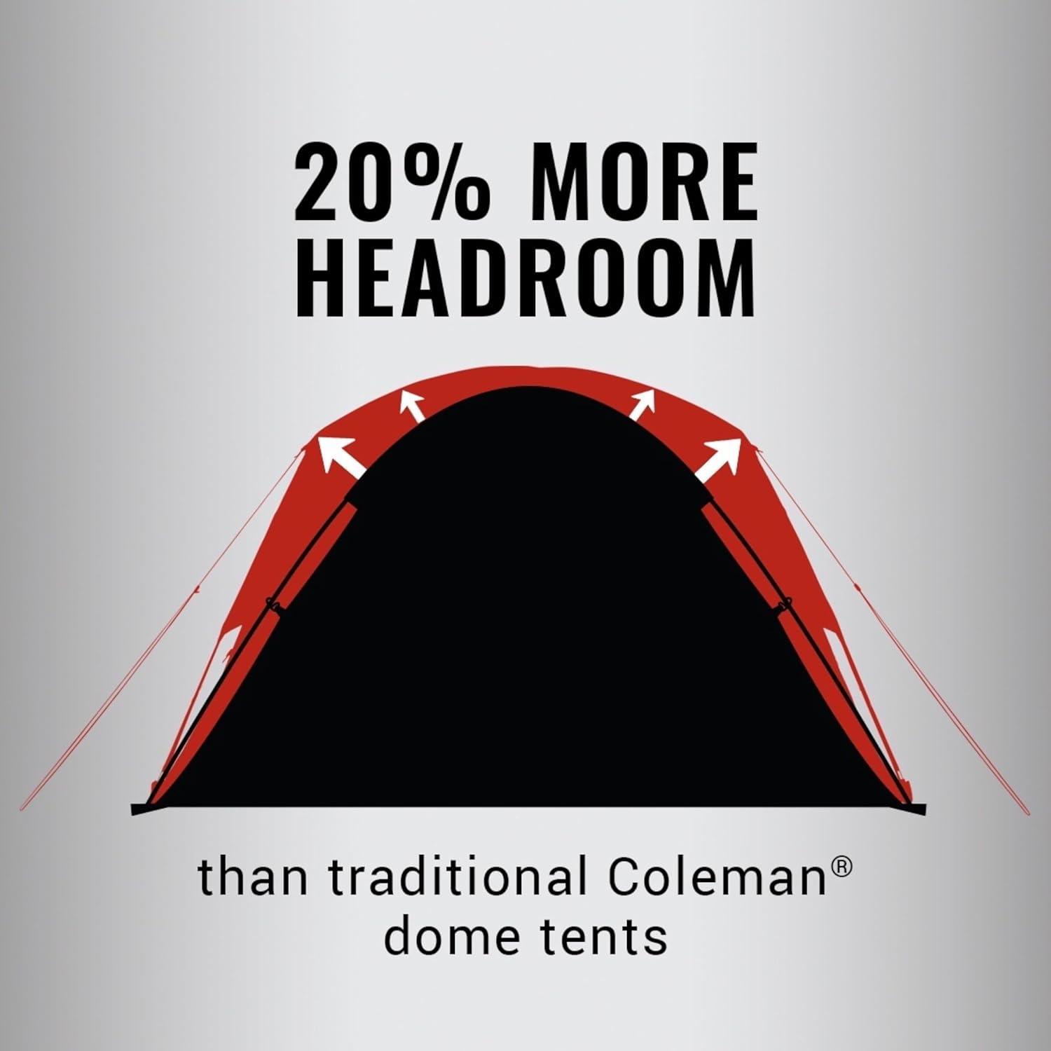 Open Box Coleman Skydome 6 Person Tent with Dark Room Technology, Multicolor