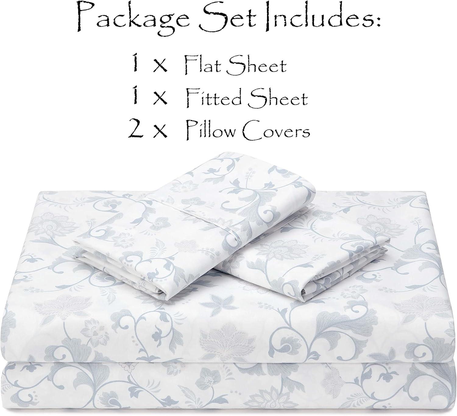 Chanasya Floral Print Microfiber Sheet Set