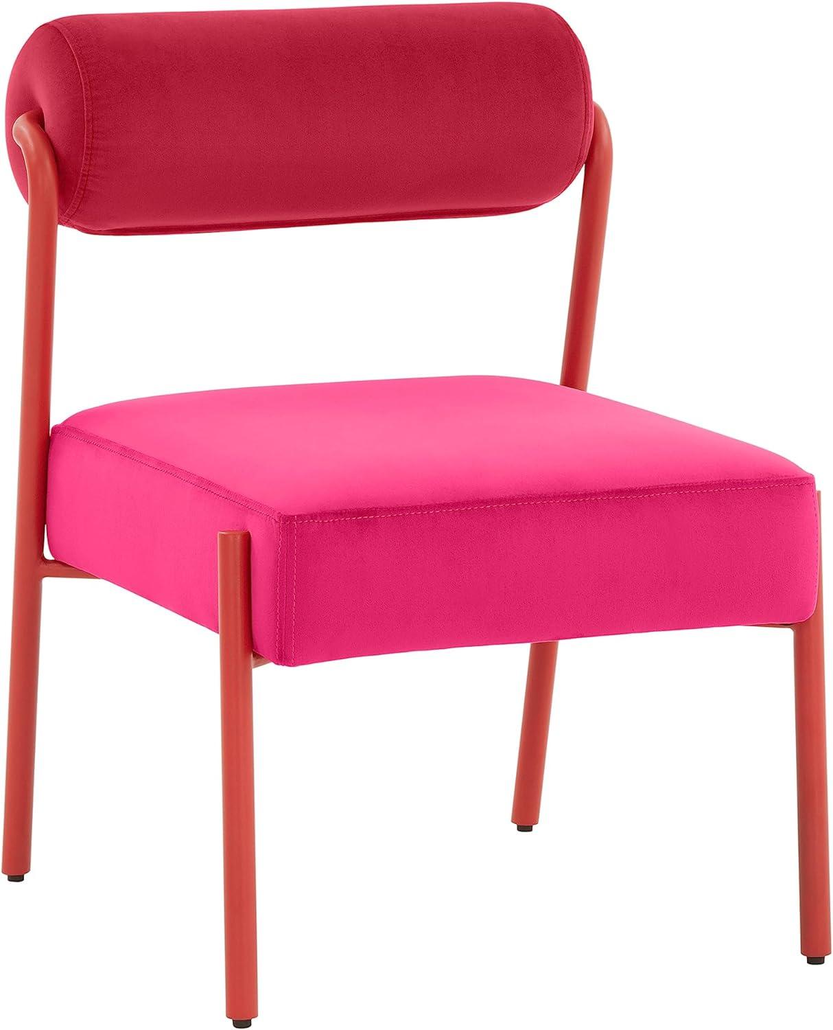 Jolene 20.8" Pink Velvet Upholstered Side Chair Set