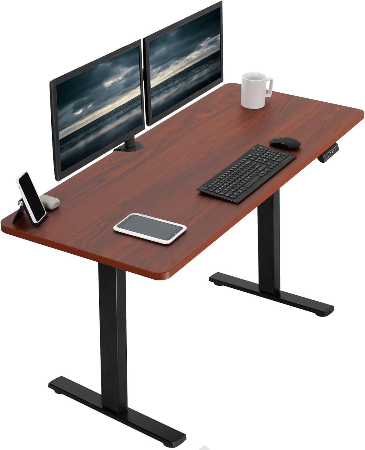 VIVO Single Motor Electric Desk with Push Button Memory Controller