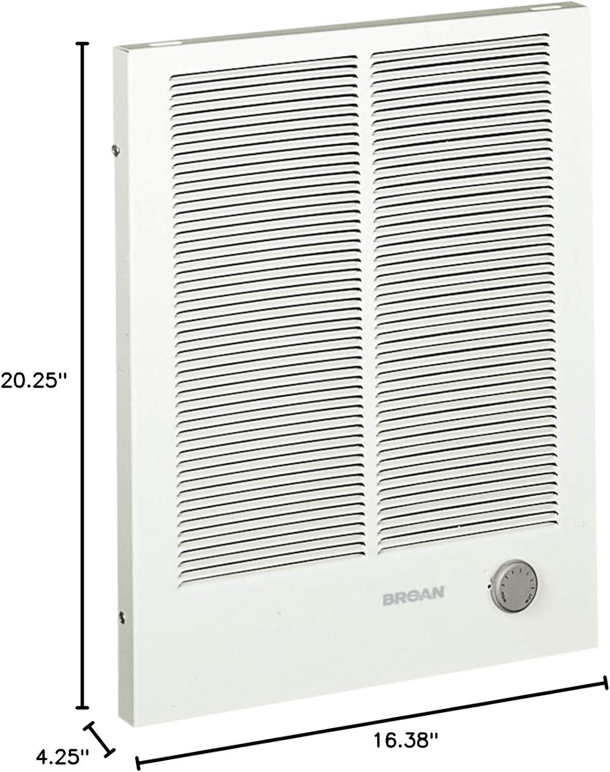 Broan White 3000W Electric 2 Speed Recessed Wall Heater for Indoor Use