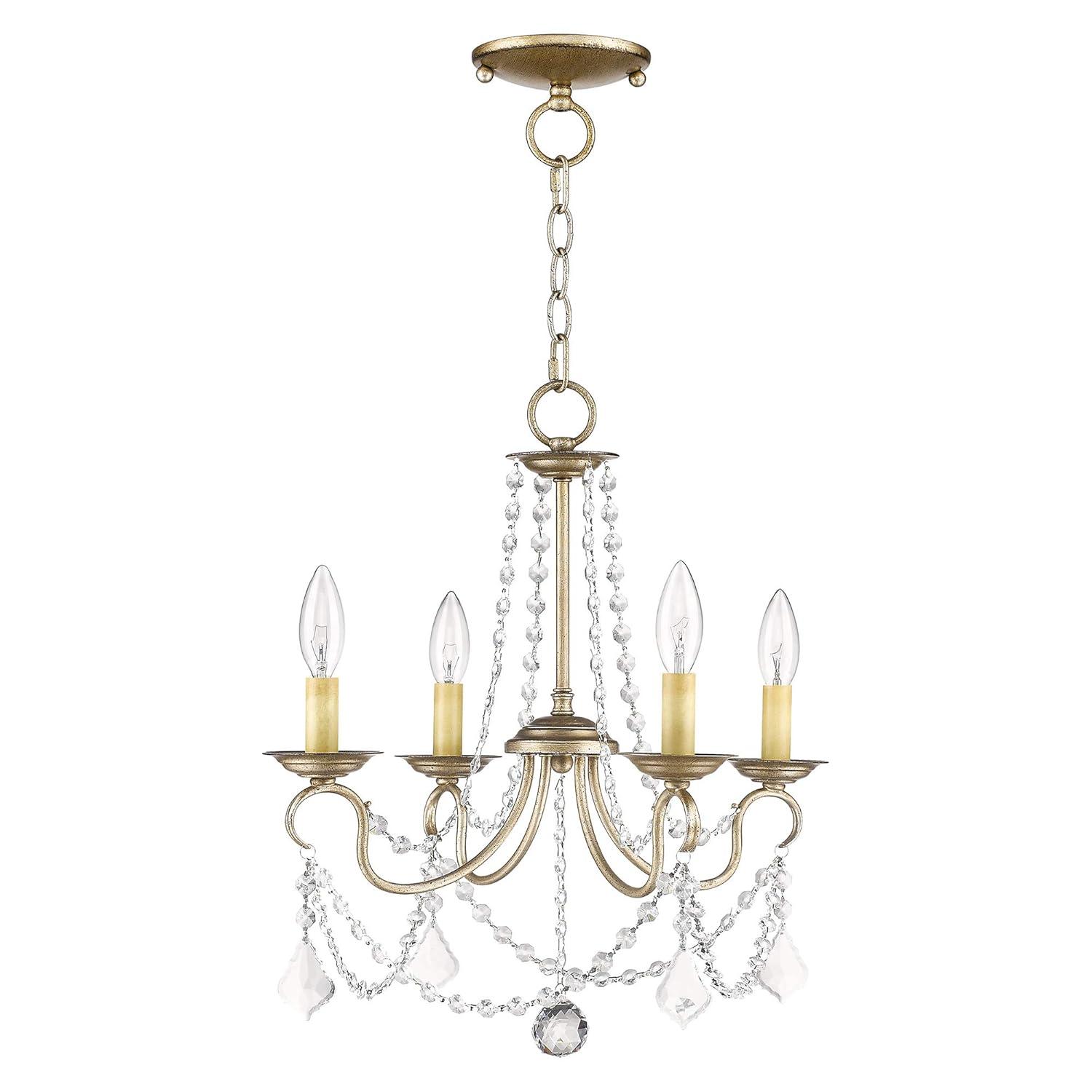 Livex Lighting Pennington 4 - Light Chandelier in Antique Silver Leaf