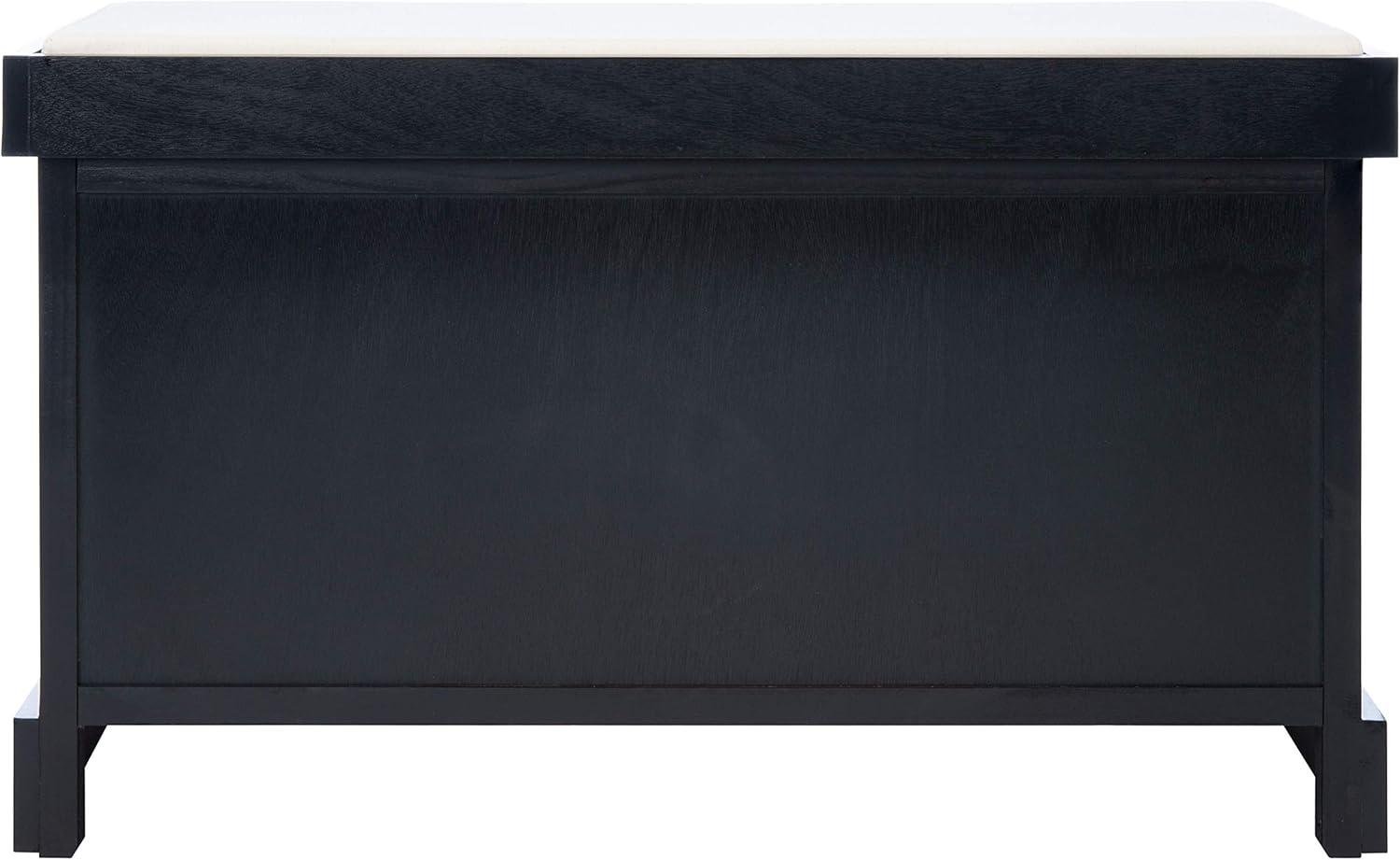 Landers 2 Drawer/Cushion Storage Bench - Black - Safavieh