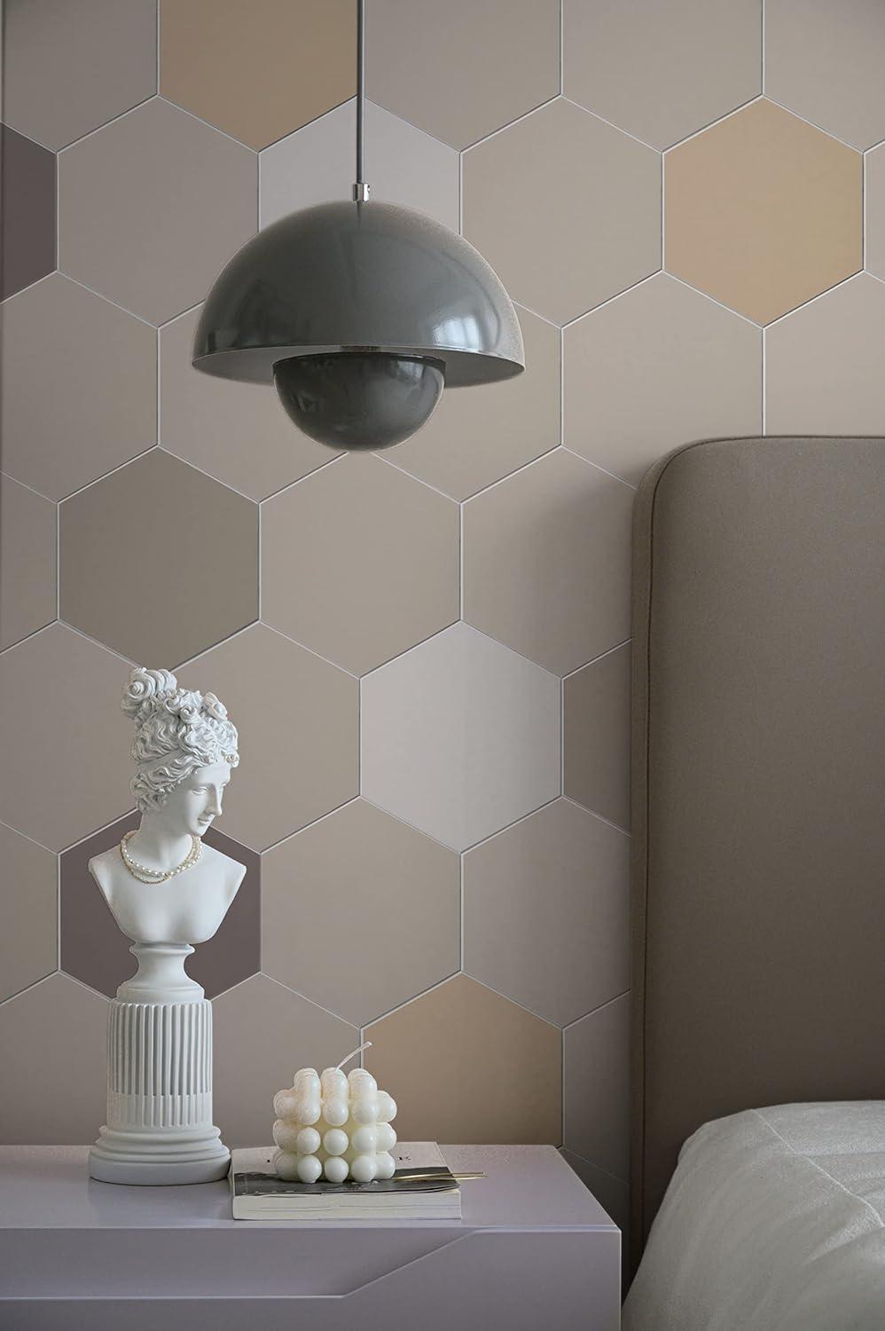 Bex 6" x 6.9" Hexagon Stone Composite Peel & Stick Wall Tile