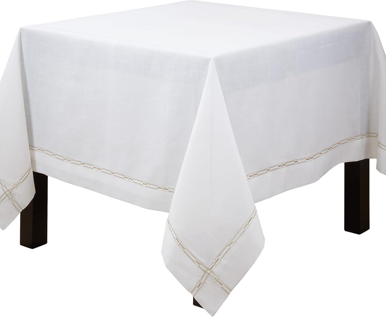 Saro Lifestyle Luxurious Tablecloth with Intricate Embroidery