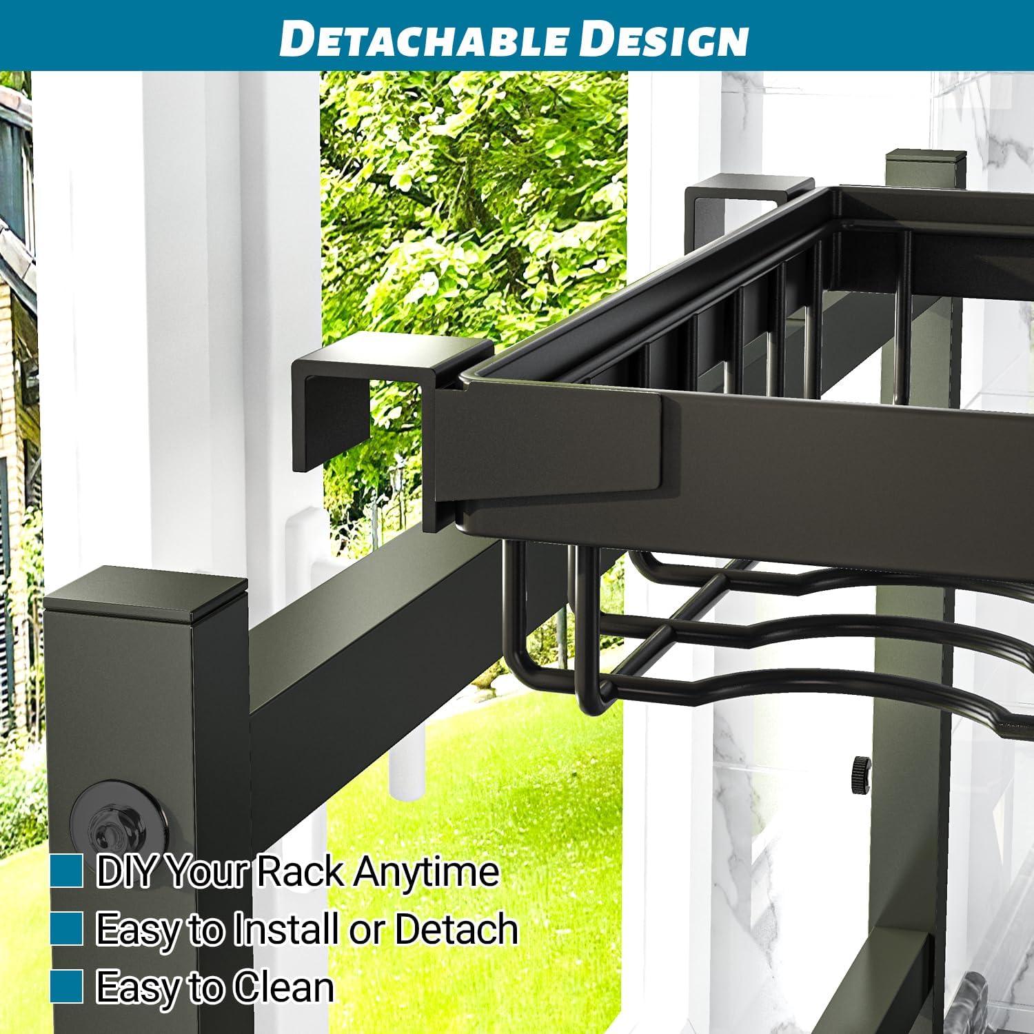 Black Stainless Steel Expandable Over Sink Dish Drying Rack