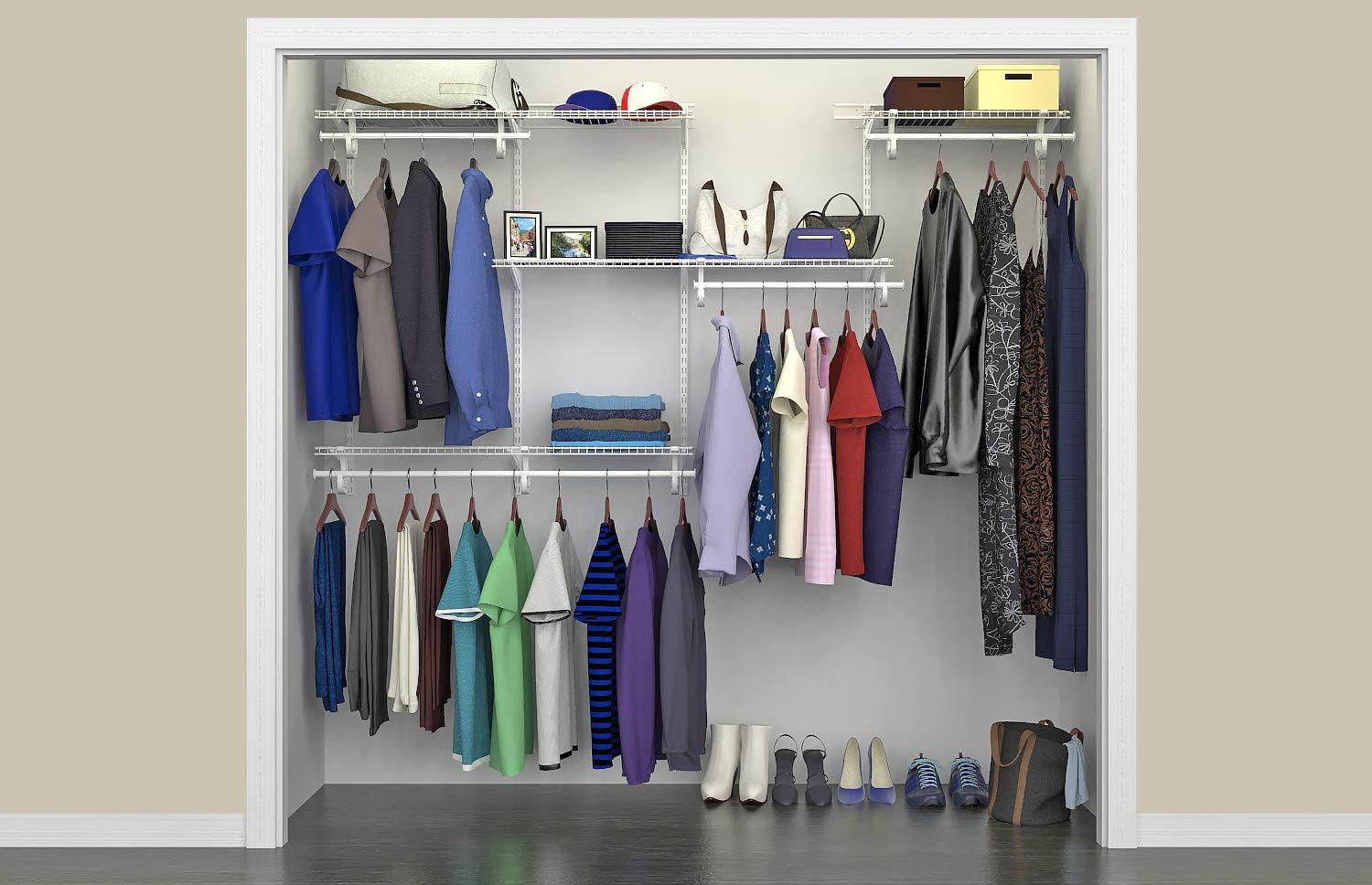 ShelfTrack 60" W - 96" W Closet System Starter Kit