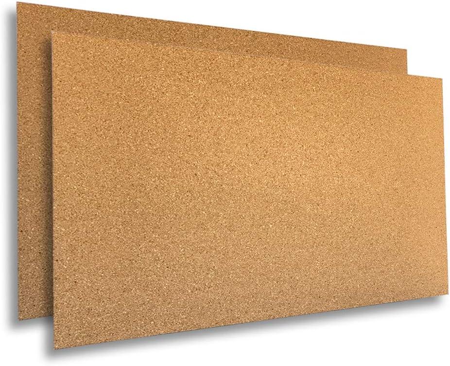 Manton Cork Sheets (1/4" inch thick)  2 Pack: 24" x 36", 100% Natural, Adhesive Strips Included