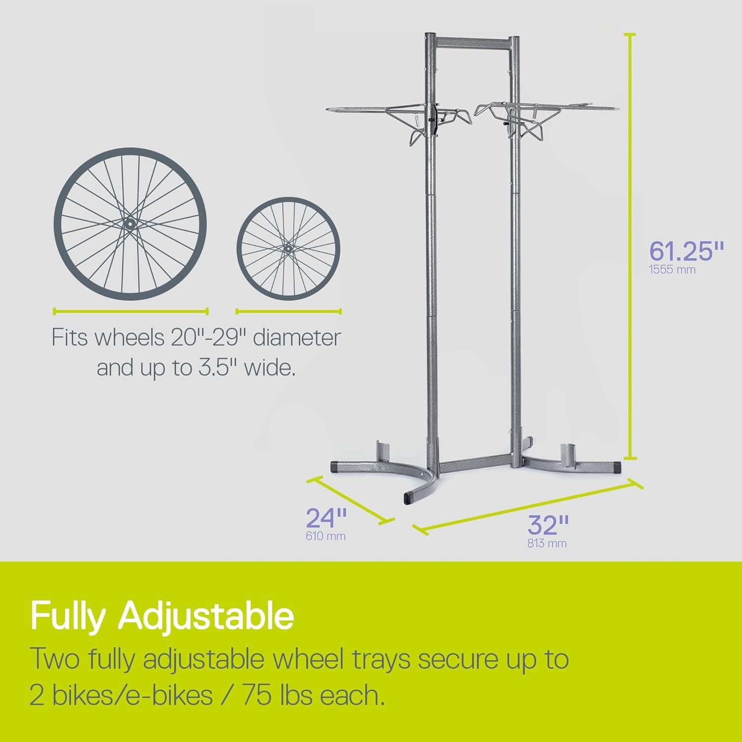 Upright Freestanding 2-Bike Storage Rack