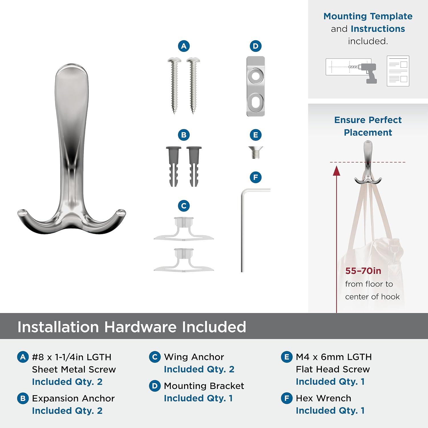 Finesse Transitional Triple Prong Decorative Wall Hook