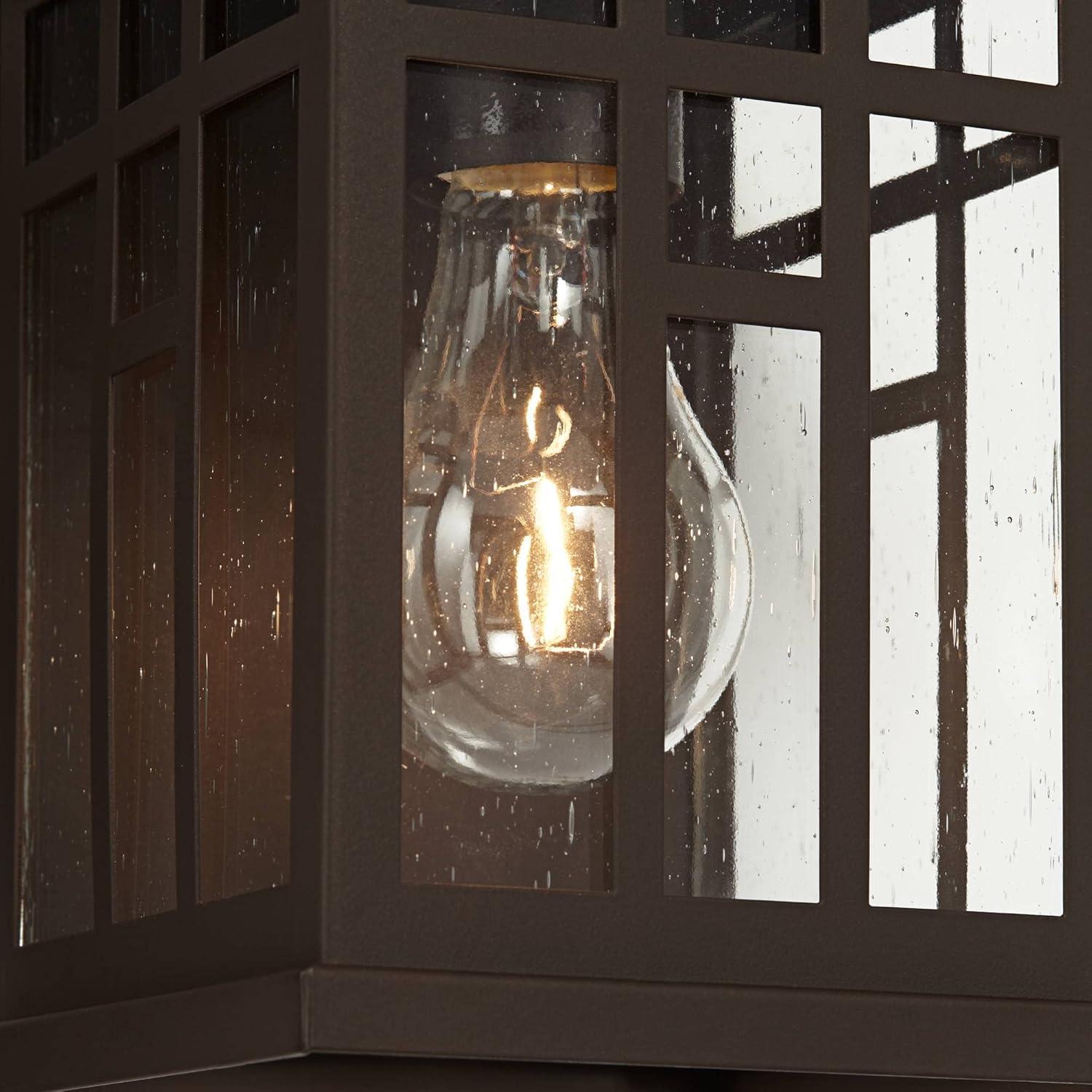 Bronze Carriage Style Outdoor Wall Lantern Set with Clear Glass