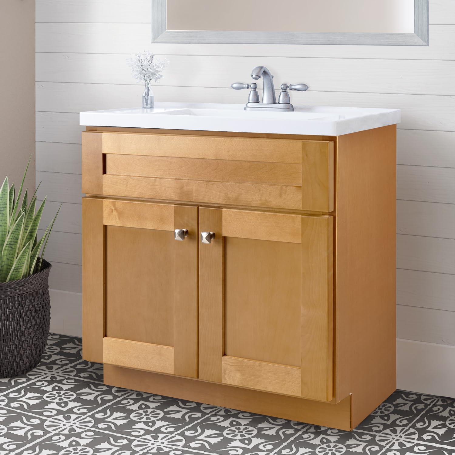 Design House Brookings 30 Inch Bathroom Vanity, Ready to Assemble, Solid Wood, Sherwin Williams – Design House, 587089