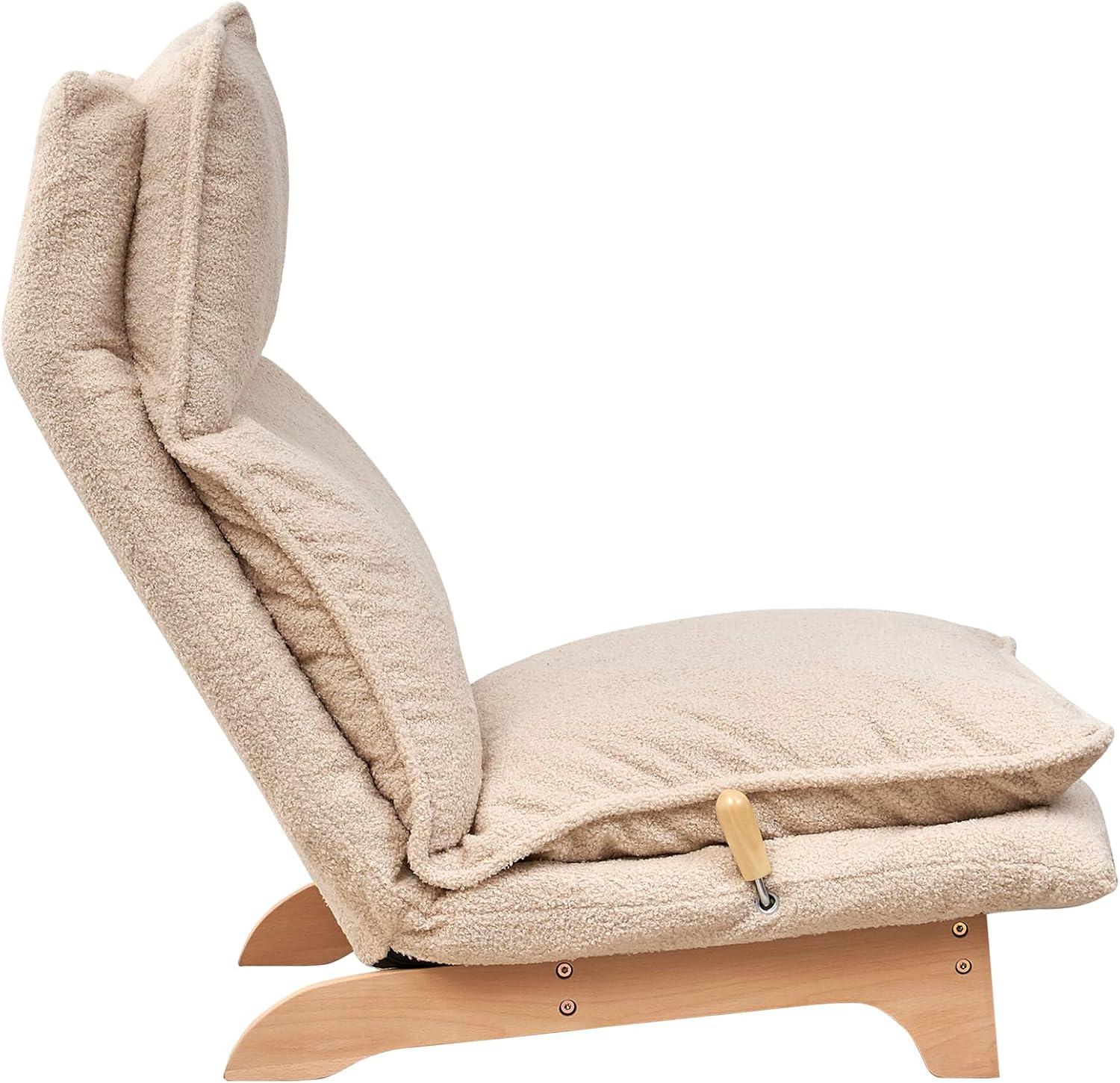 F&A LOVING Indoor Japanese Style Chaise Lounge Sofa Chair Floor Gaming Chair Lazy Sofa for Reading Game Meditating Adjustable Positions with Ottoman for Living Room, Bedroom, Balcony