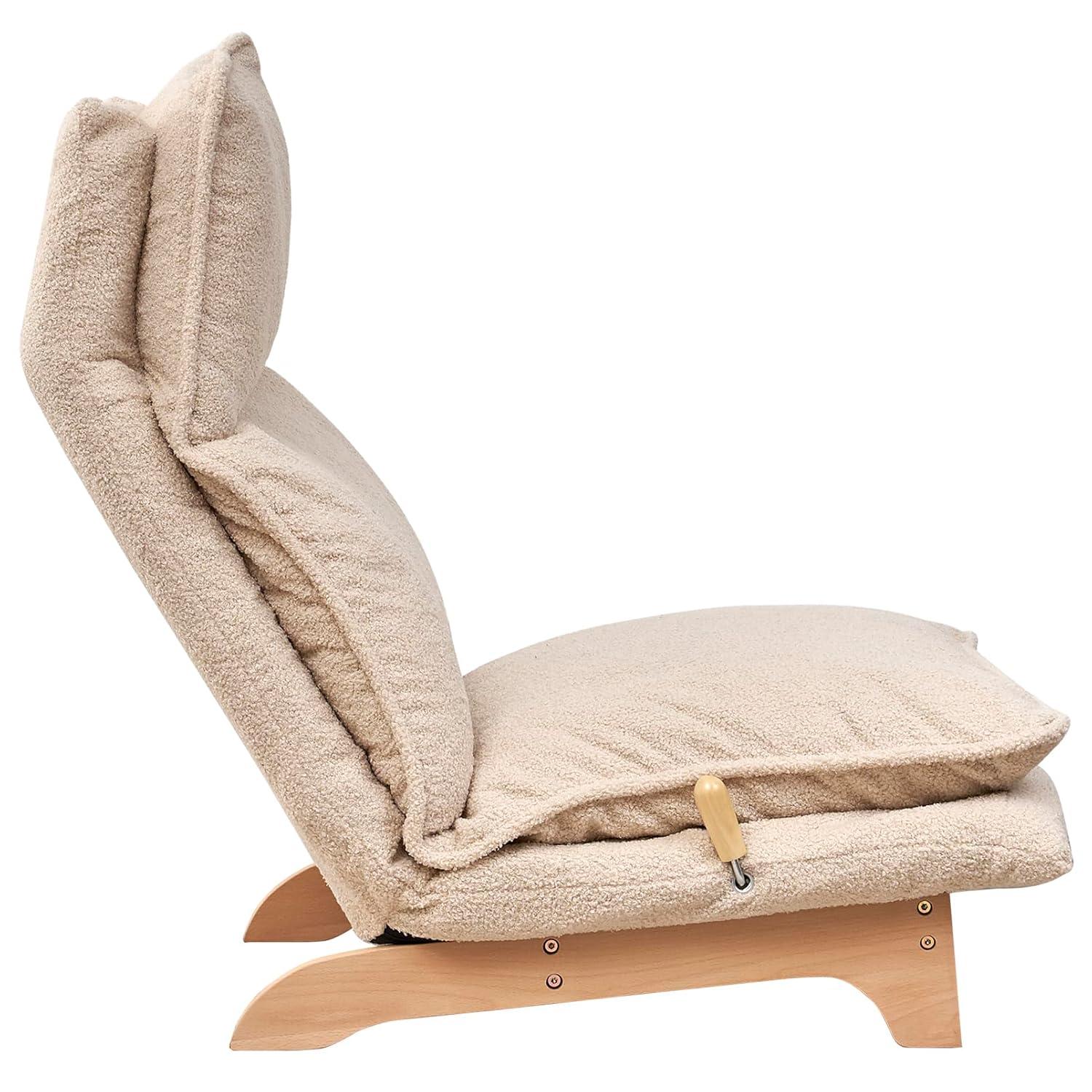 F&A LOVING Indoor Japanese Style Chaise Lounge Sofa Chair Floor Gaming Chair Lazy Sofa for Reading Game Meditating Adjustable Positions with Ottoman for Living Room, Bedroom, Balcony