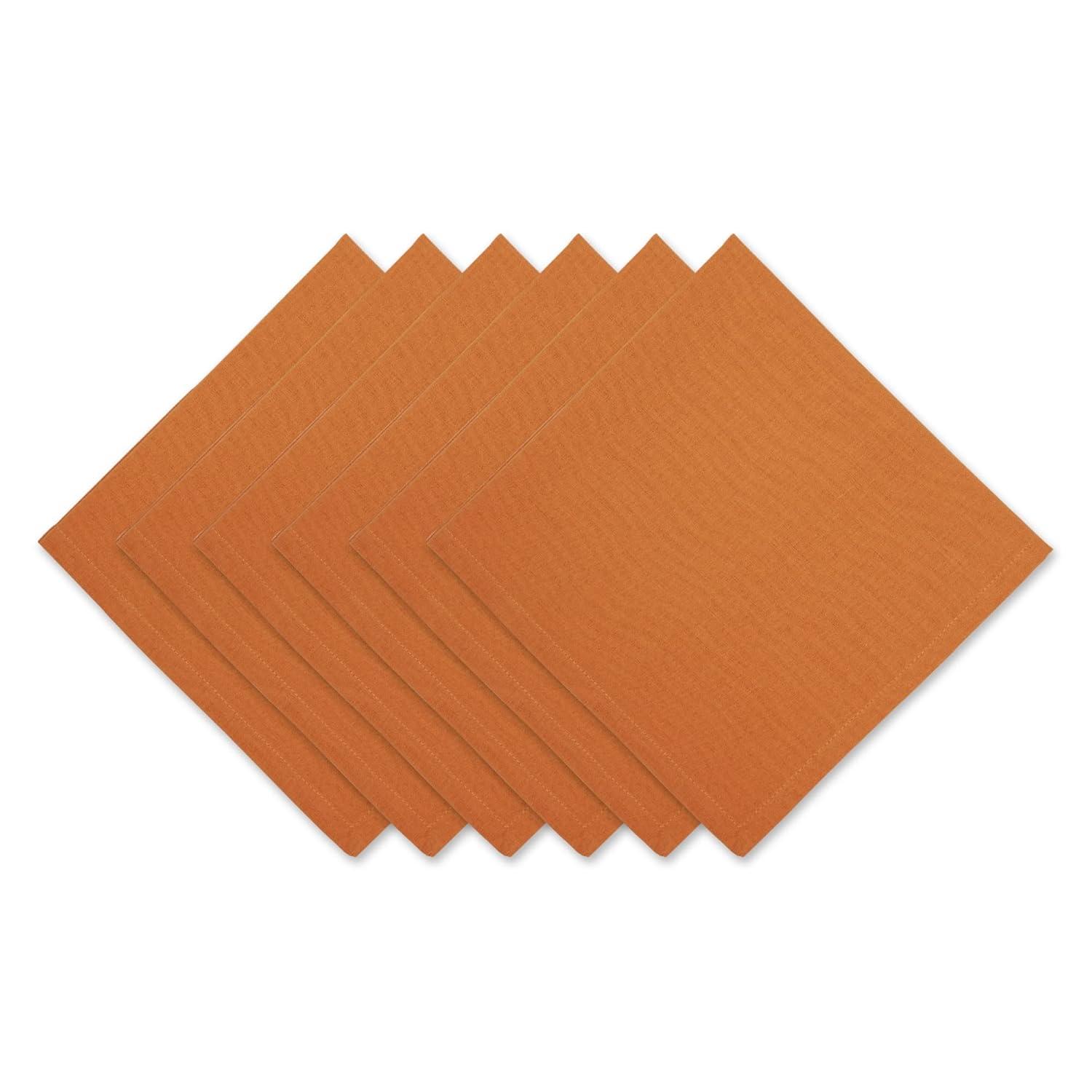 DII Solid Napkin Set Collection, 20x20, Pumpkin Spice, 6 Piece