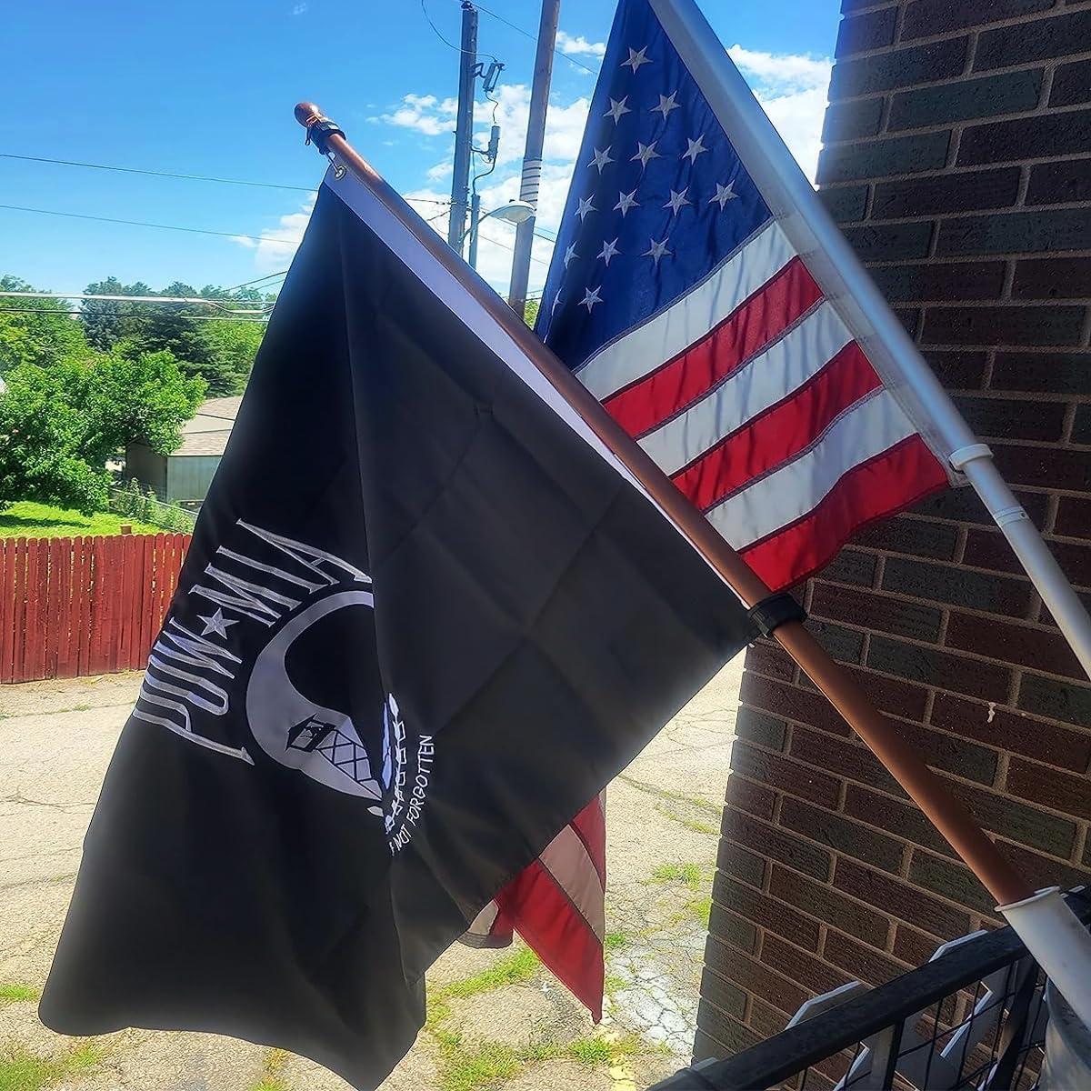 POW MIA 3x5 Nylon Flag - Double Sided and Embroidered - All Weather, Durable, Outdoor Nylon Flag - Front Line Flags