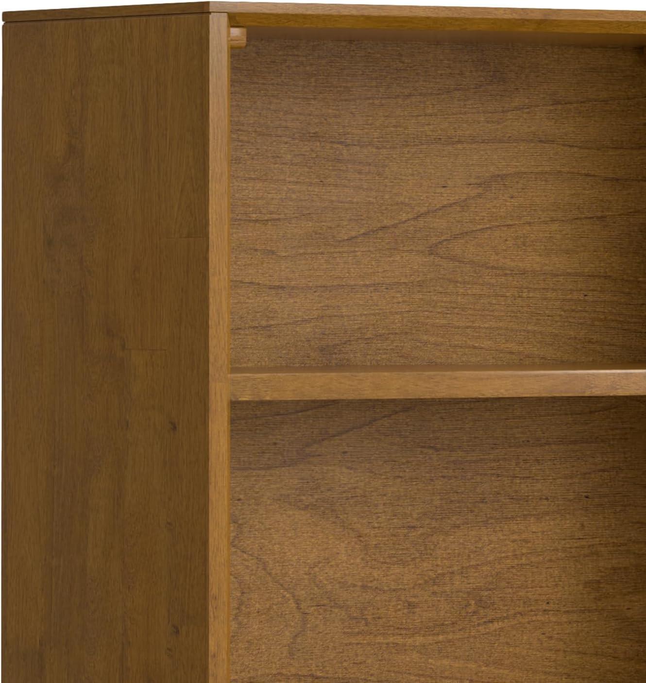 Banting 30"W Solid Wood 4 Shelf Industrial Bookcase with 2 Drawers, Adjustable Shelves, and Metal Base