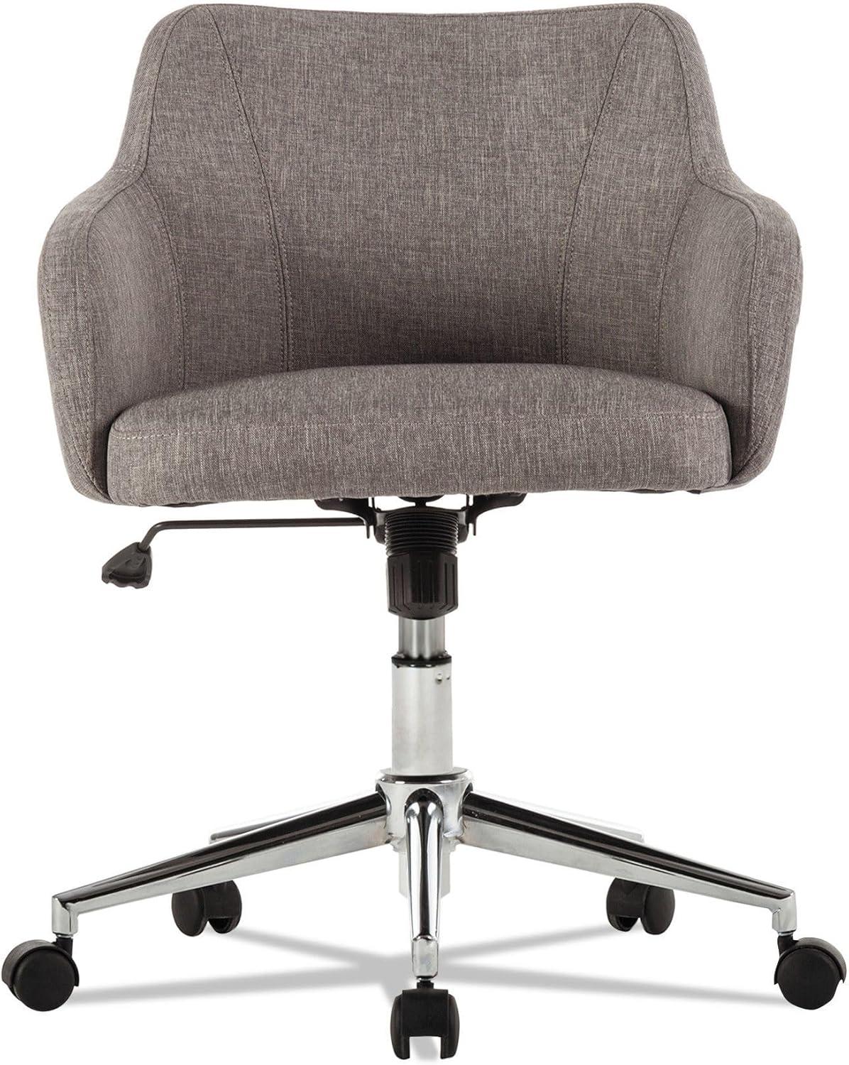 Alera Alera Captain Series Mid-Back Chair, Supports Up to 275 lb, 17.5" to 20.5" Seat Height, Gray Tweed Seat/Back, Chrome Base