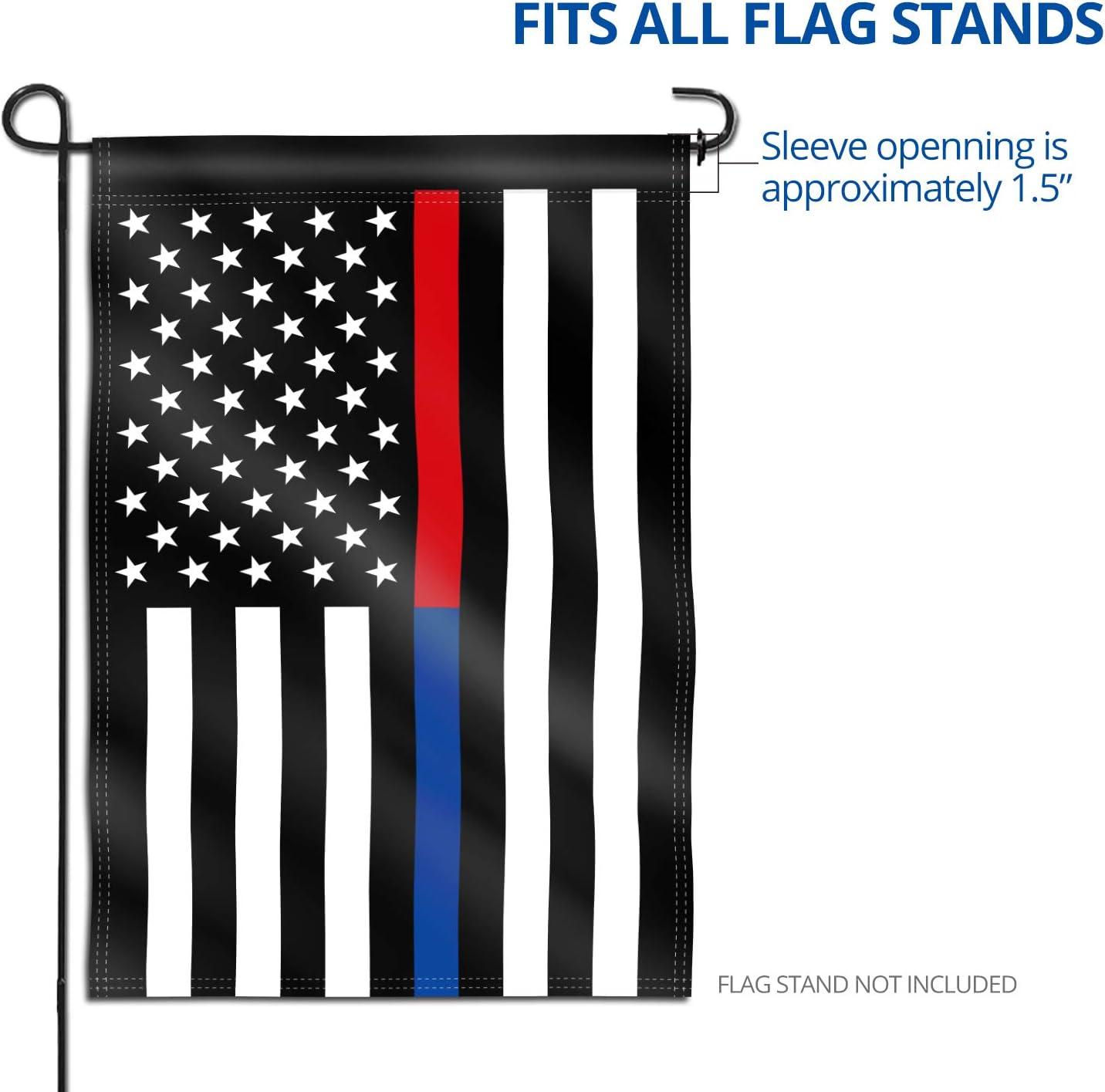 ANLEY Double Sided Premium Garden Flag, Thin Blue and Red Line USA Honor Police Officer & Firefighter Garden Flags 18 x 12.5 Inch