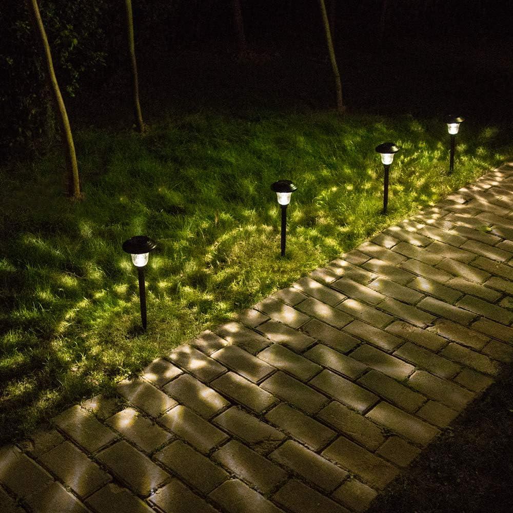 Beau Jardin 8 Pack Solar Pathway Lights with Glass LED